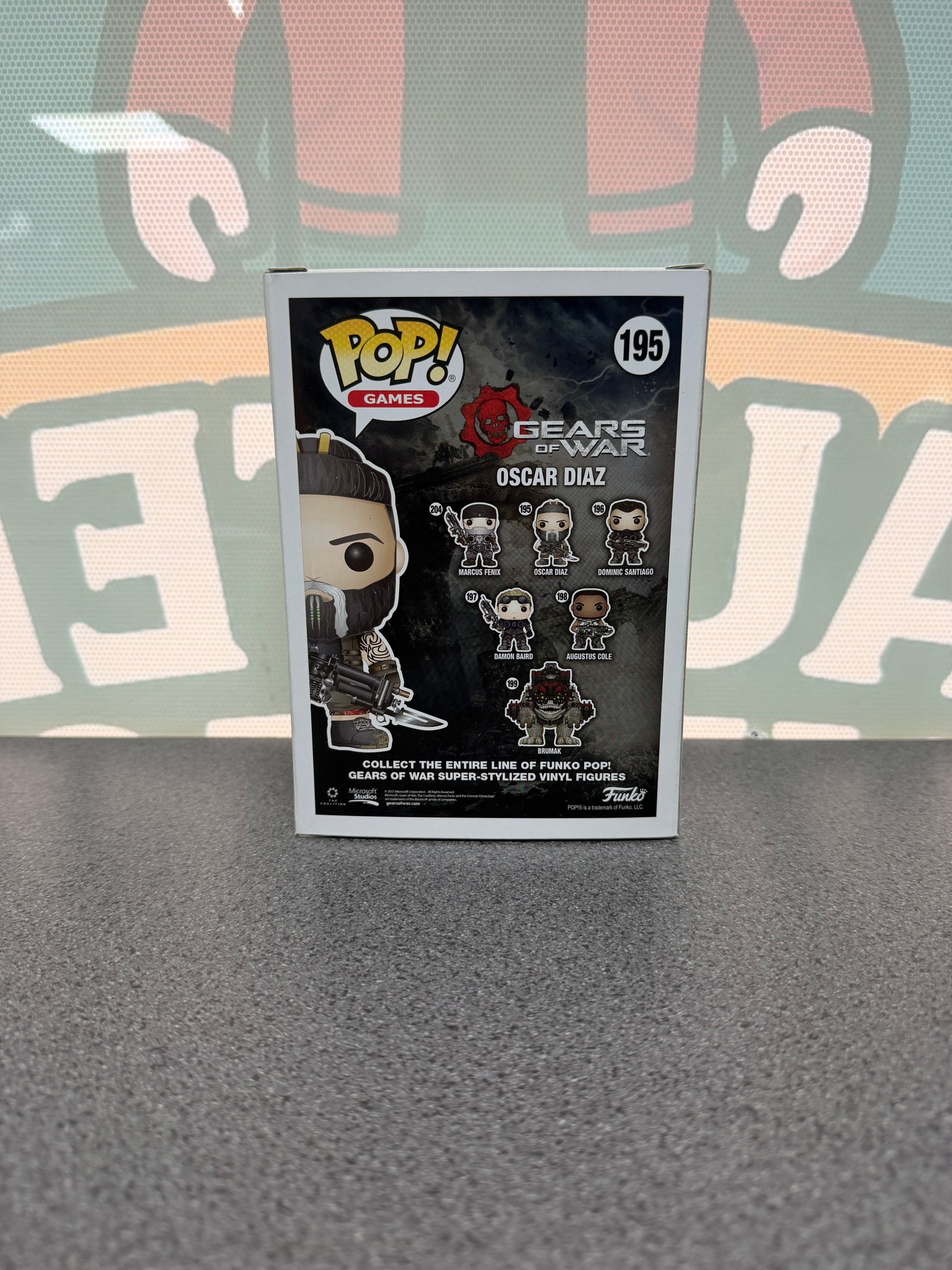 Oscar Diaz Funko Pop! #195 from Gears of War – back of box