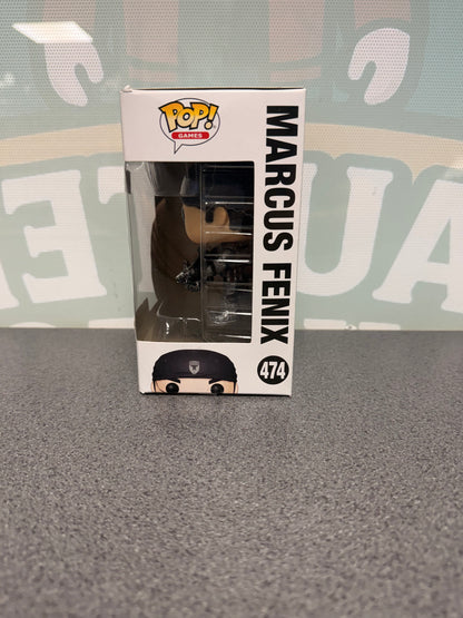 Marcus Fenix Funko Pop! #474 from Gears of War – window side of box