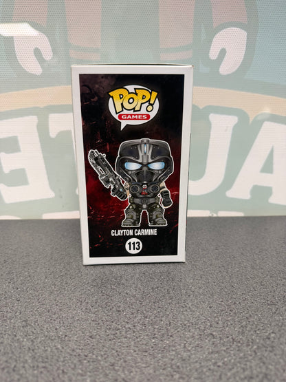 Clayton Carmine Funko Pop! #113 from Gears of War – illustrated side of box