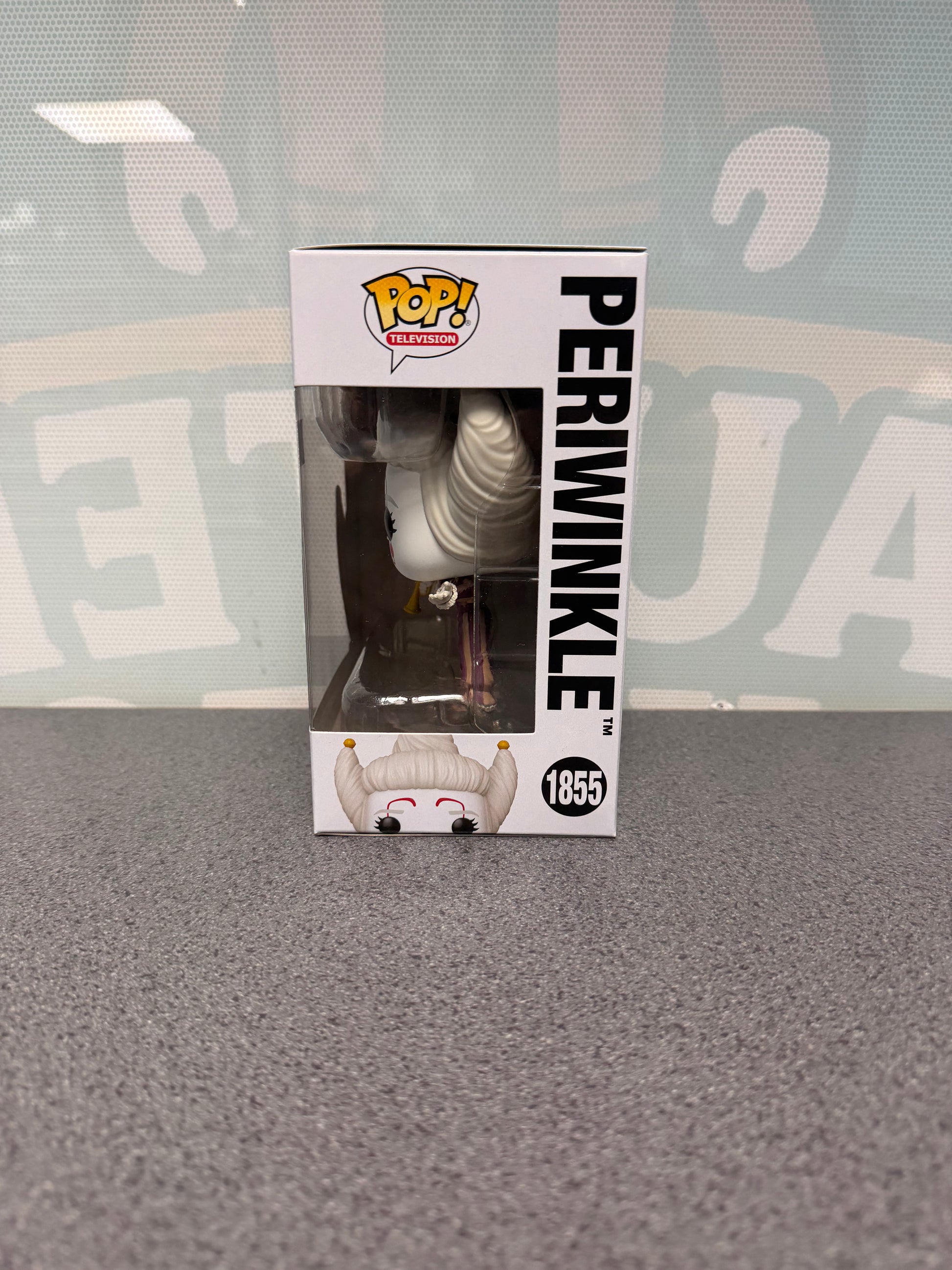 Periwinkle Funko Pop! Television #1855 – window side of box