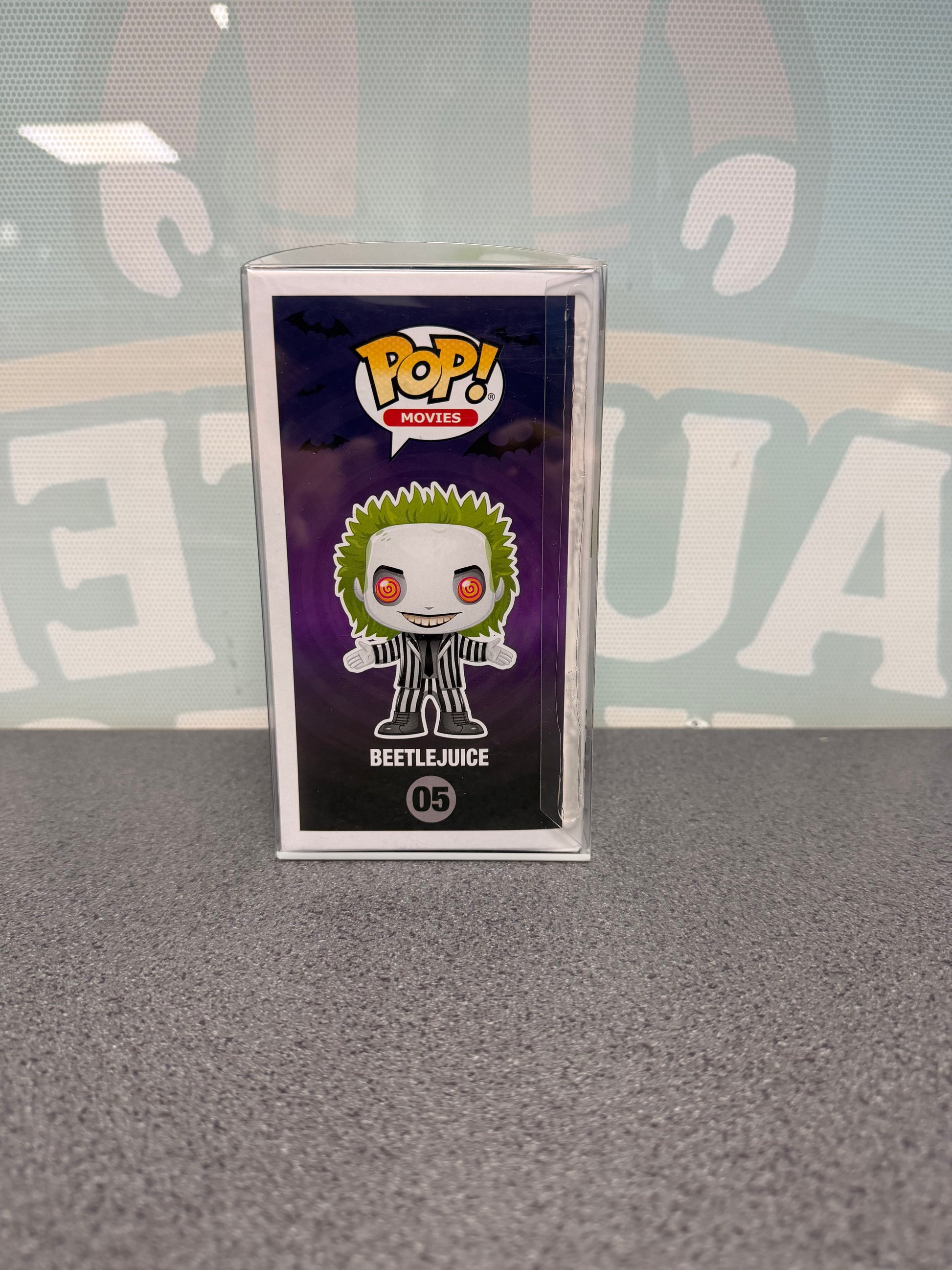 Beetlejuice Funko Pop! Movies #05 – illustrated side of box
