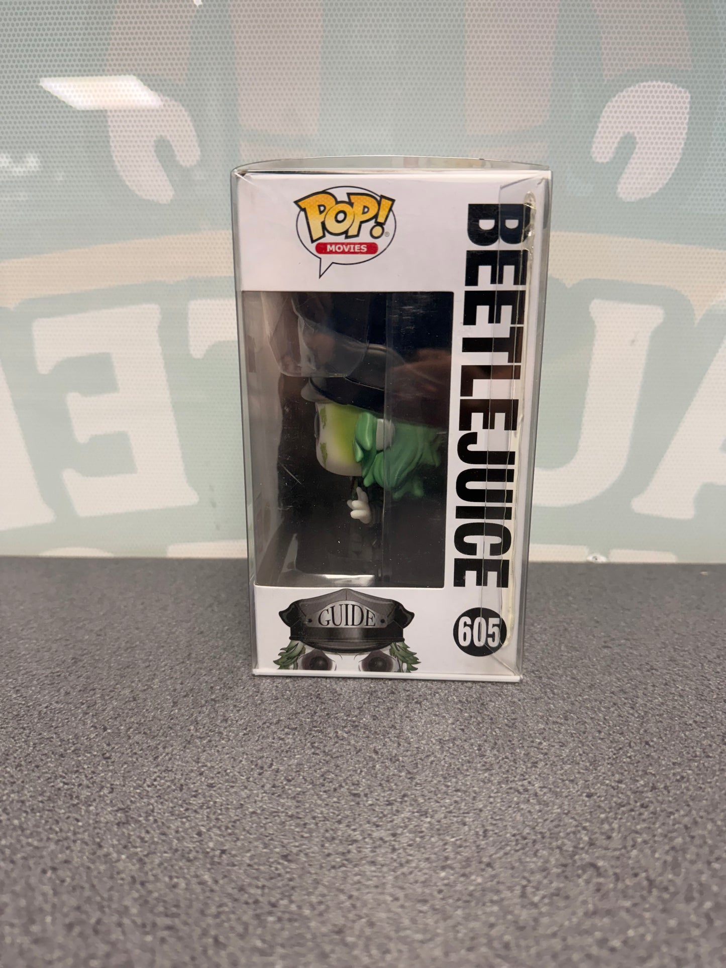 Beetlejuice Funko Pop! #605 Glow in the Dark – Go! Exclusive – window side of box