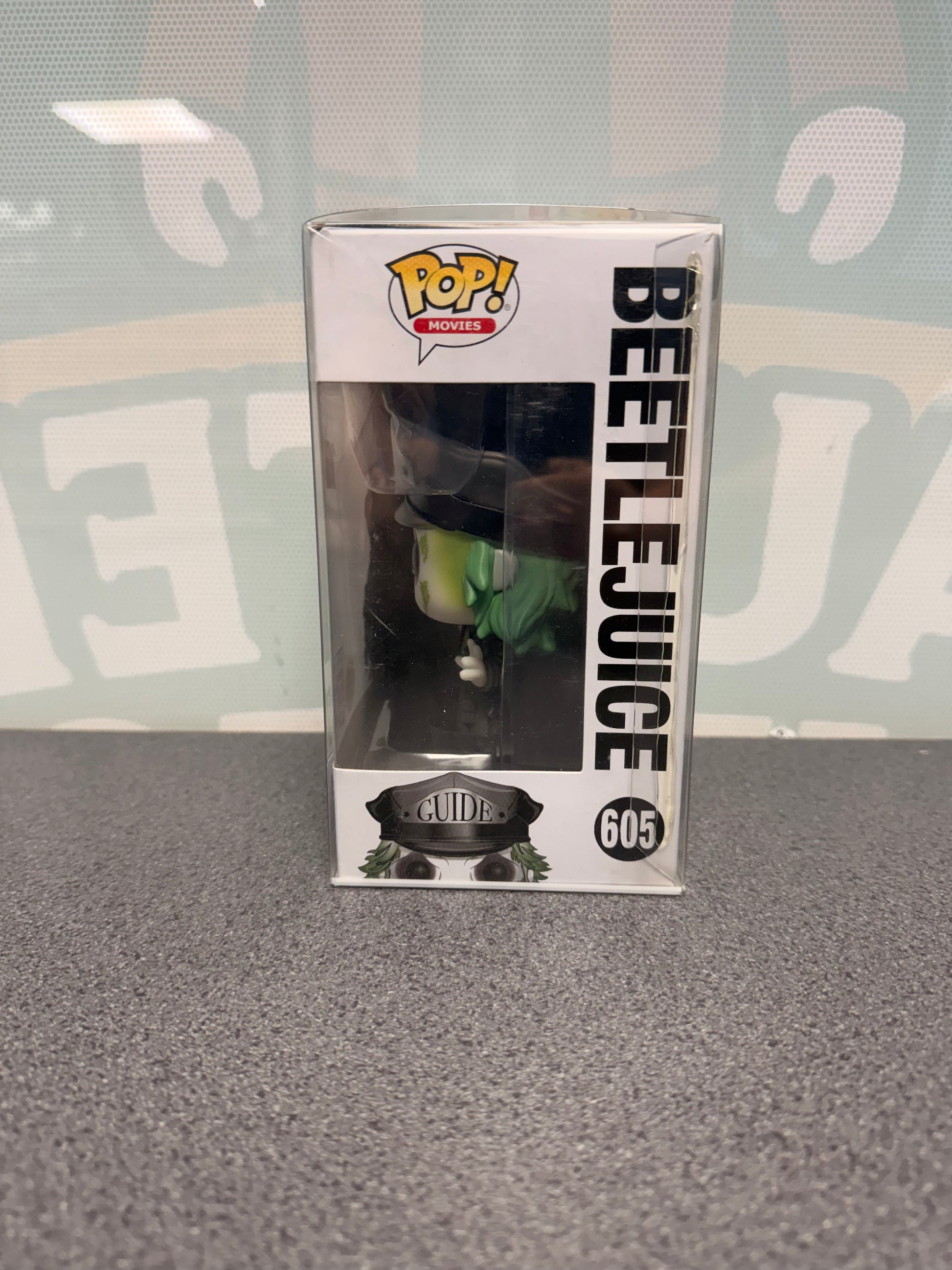 Beetlejuice Funko Pop! #605 Glow in the Dark – Go! Exclusive – window side of box