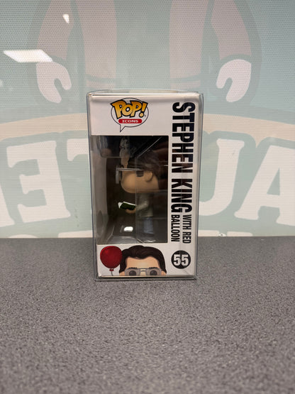 Stephen King with Red Balloon Funko Pop! #55 Special Edition – window side of box