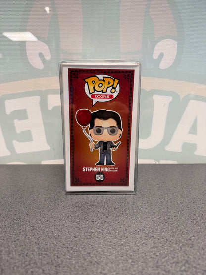 Stephen King with Red Balloon Funko Pop! #55 Special Edition – illustrated side of box