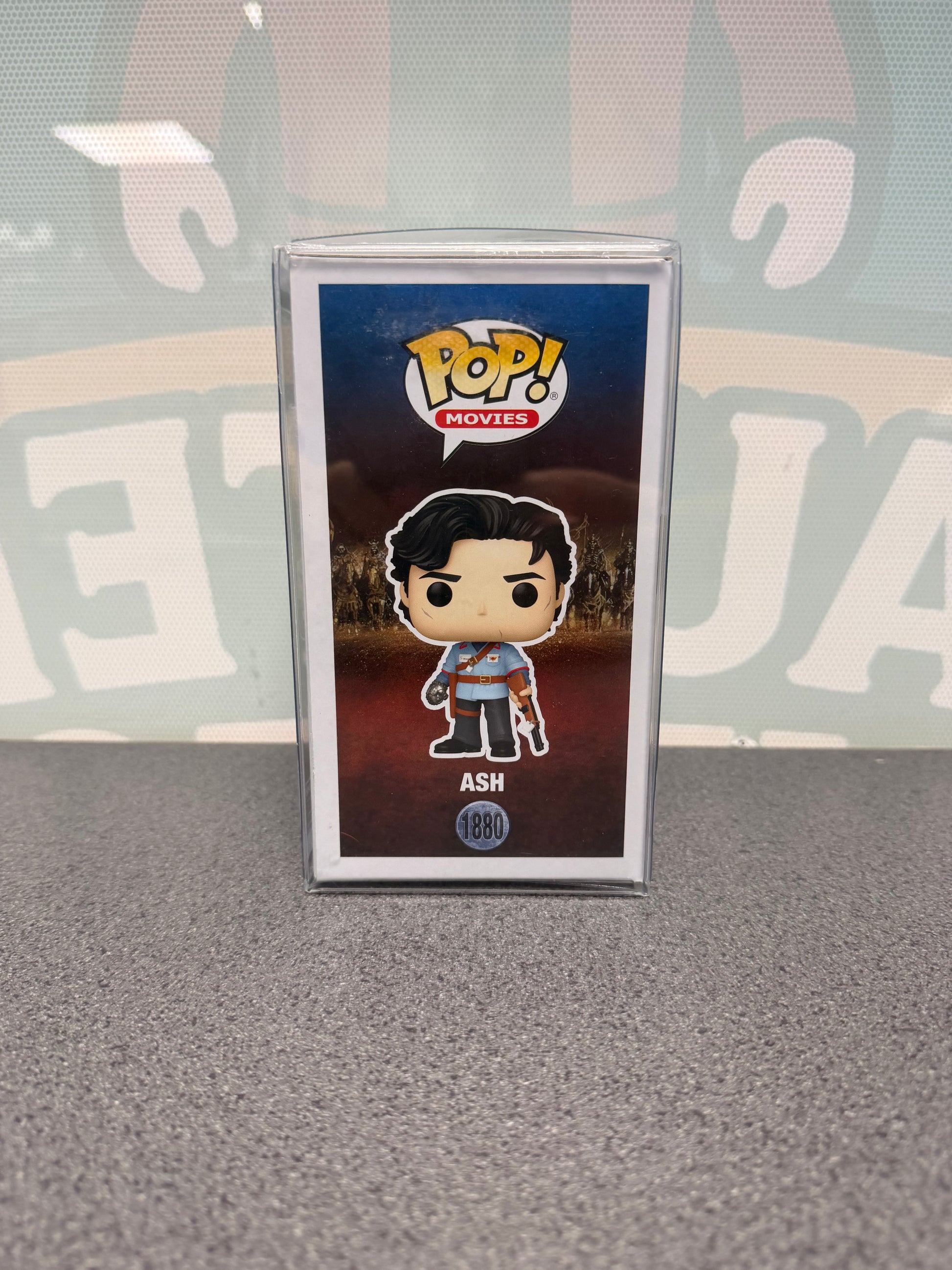 Ash Funko Pop! #1880 – illustrated side of box