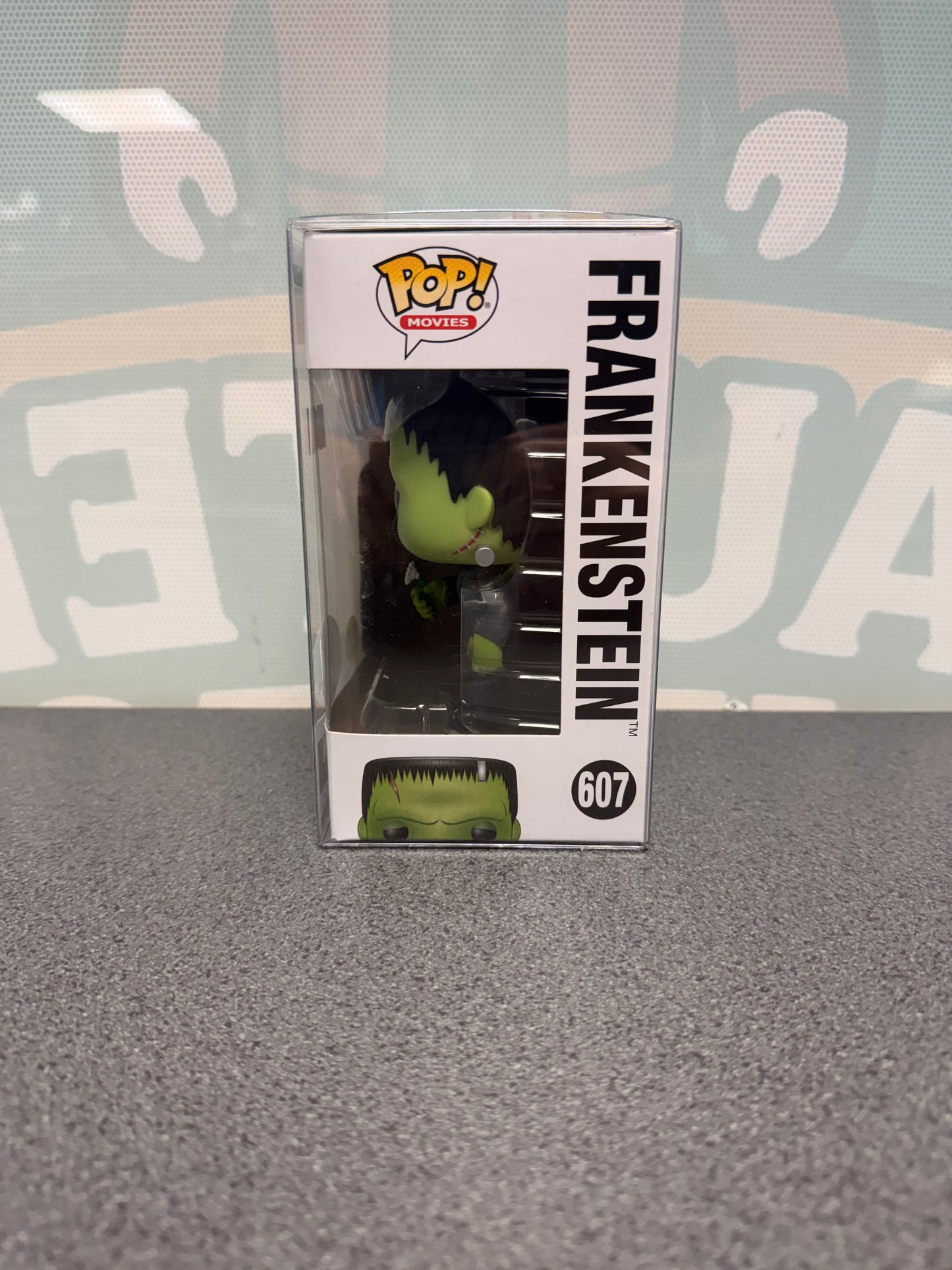Frankenstein Funko Pop! #607 Glow in the Dark – Walgreens Exclusive – window side of box