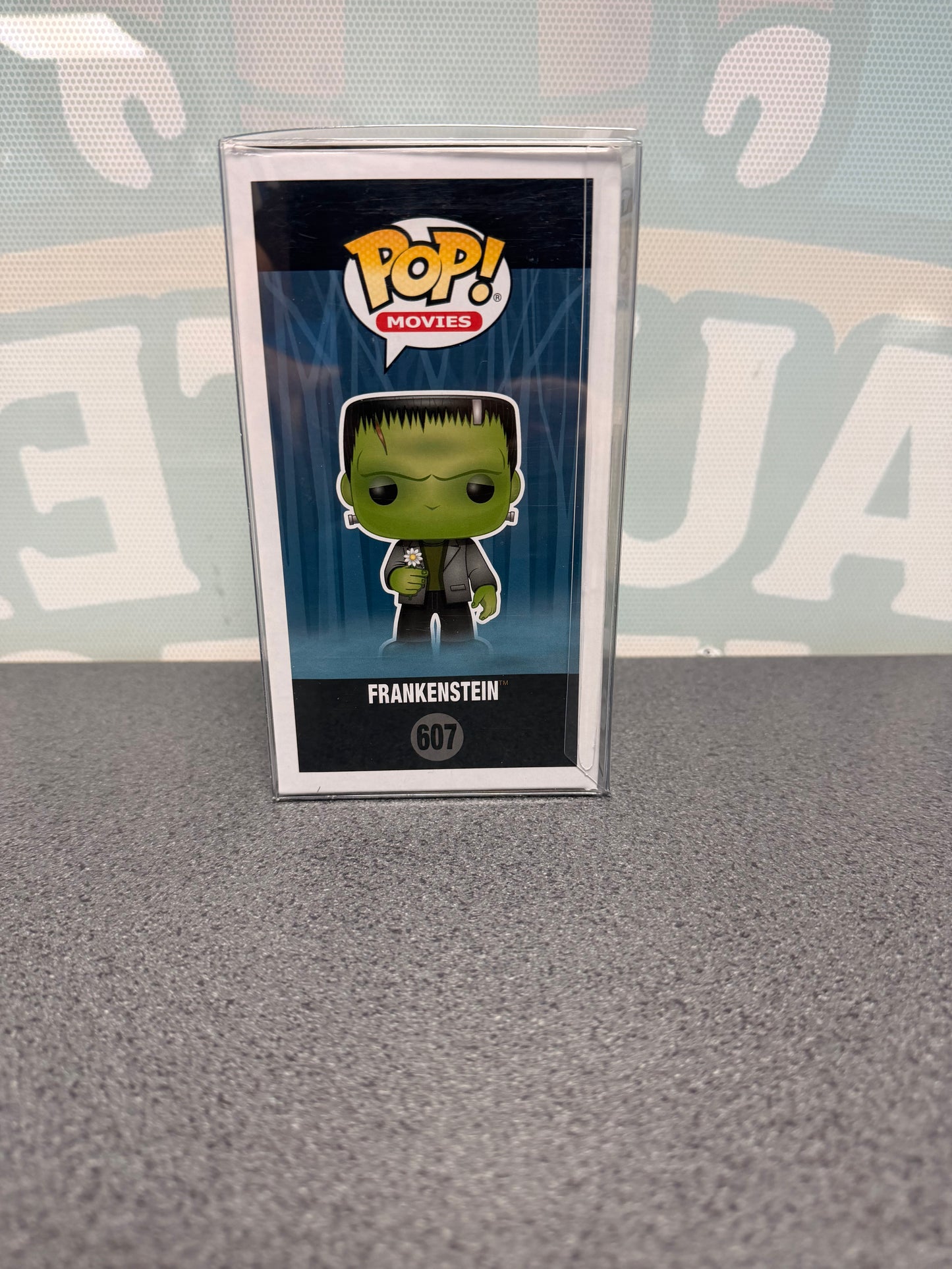 Frankenstein Funko Pop! #607 Glow in the Dark – Walgreens Exclusive – illustrated side of box