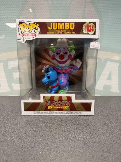 Jumbo on Carousel Horse #1624 Pop! Deluxe Funko Pop! from Killer Klowns from Outer Space – front of box and figure