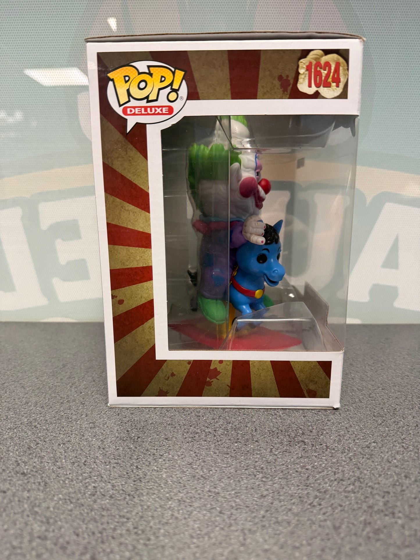 Jumbo on Carousel Horse #1624 Pop! Deluxe Funko Pop! from Killer Klowns from Outer Space – other side of box