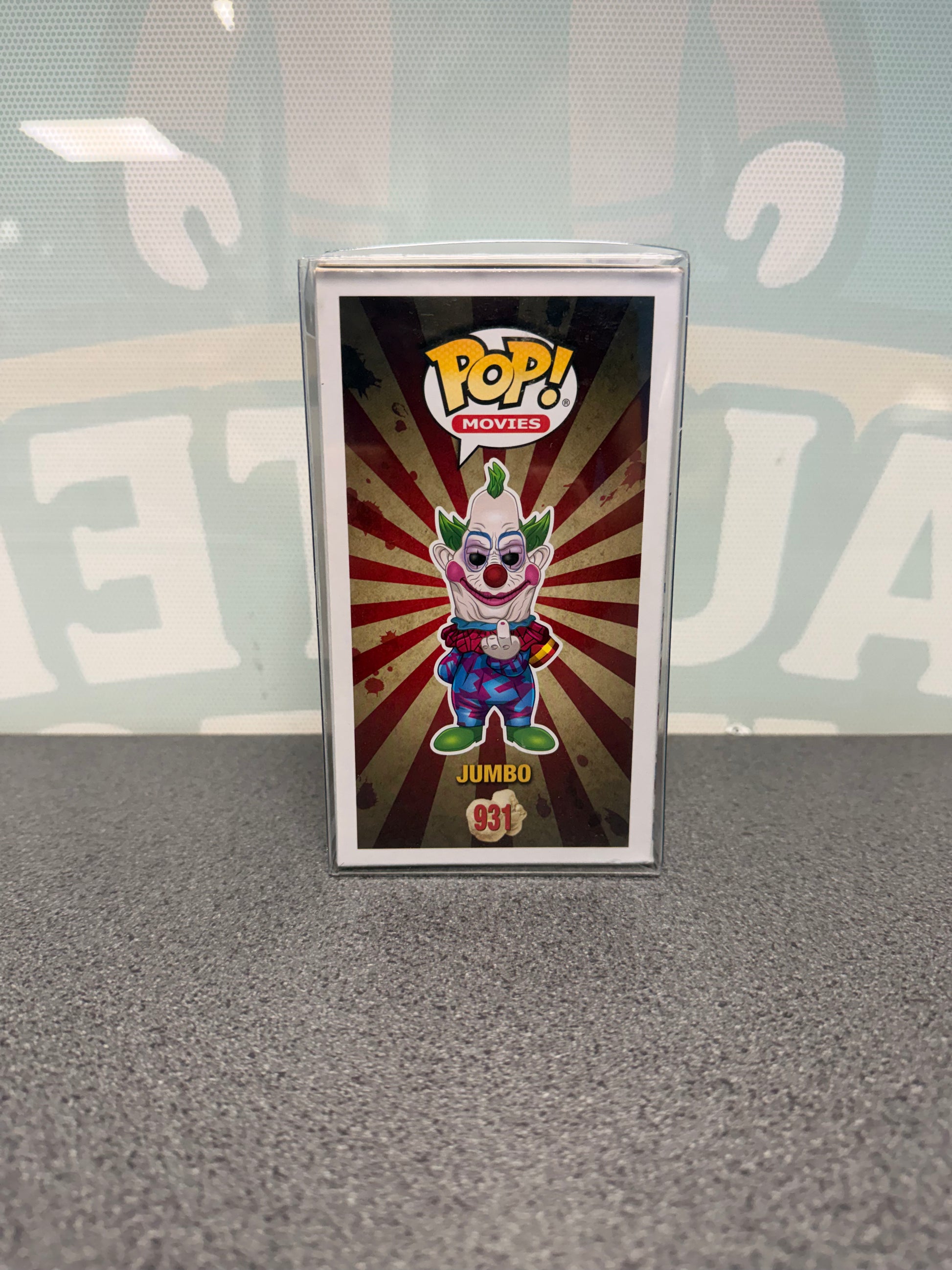 Jumbo #931 Funko Pop! from Killer Klowns from Outer Space – other side of box