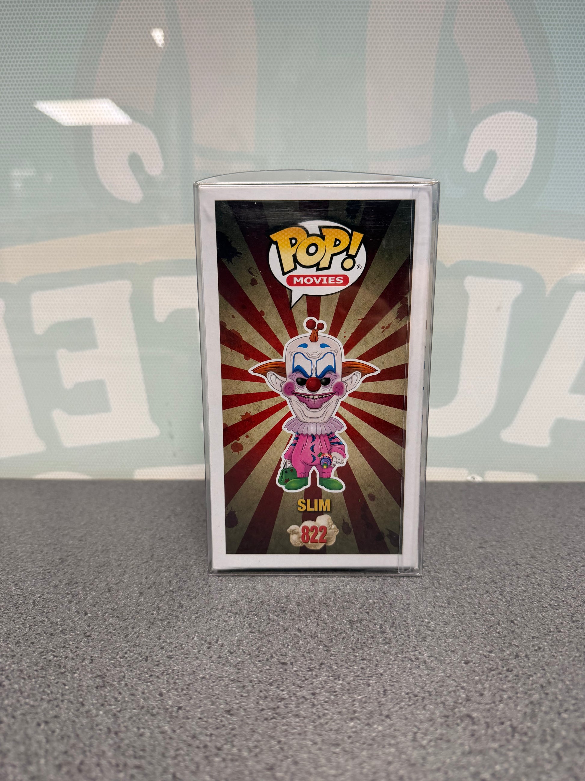 Slim #822 2019 Fall Convention Funko Pop! from Killer Klowns from Outer Space – other side of box