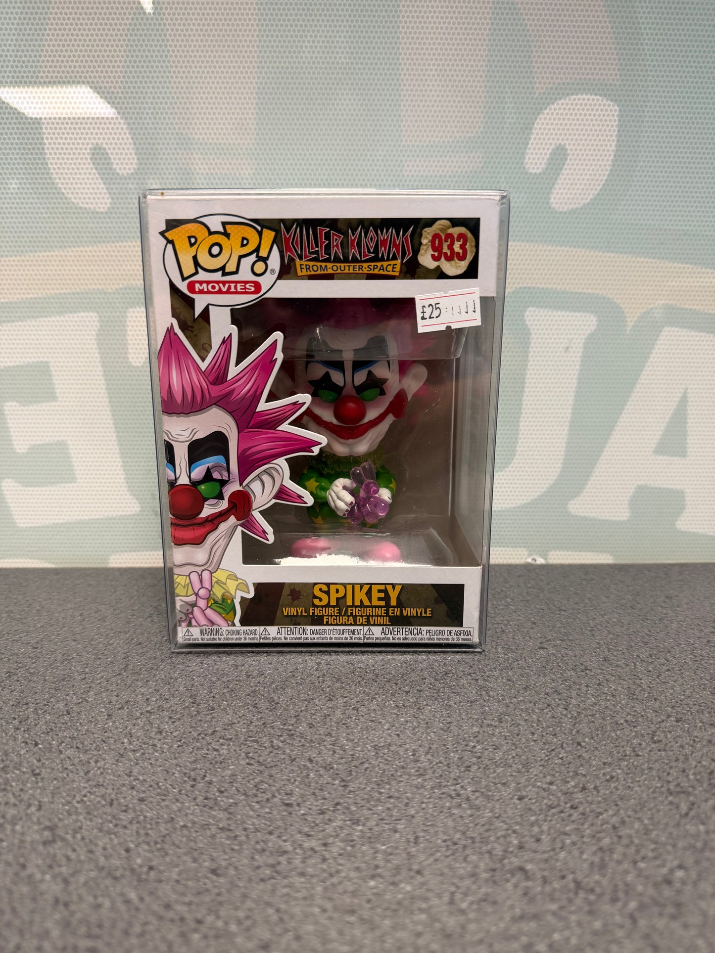 Spikey #933 Funko Pop! from Killer Klowns from Outer Space – front of box and figure