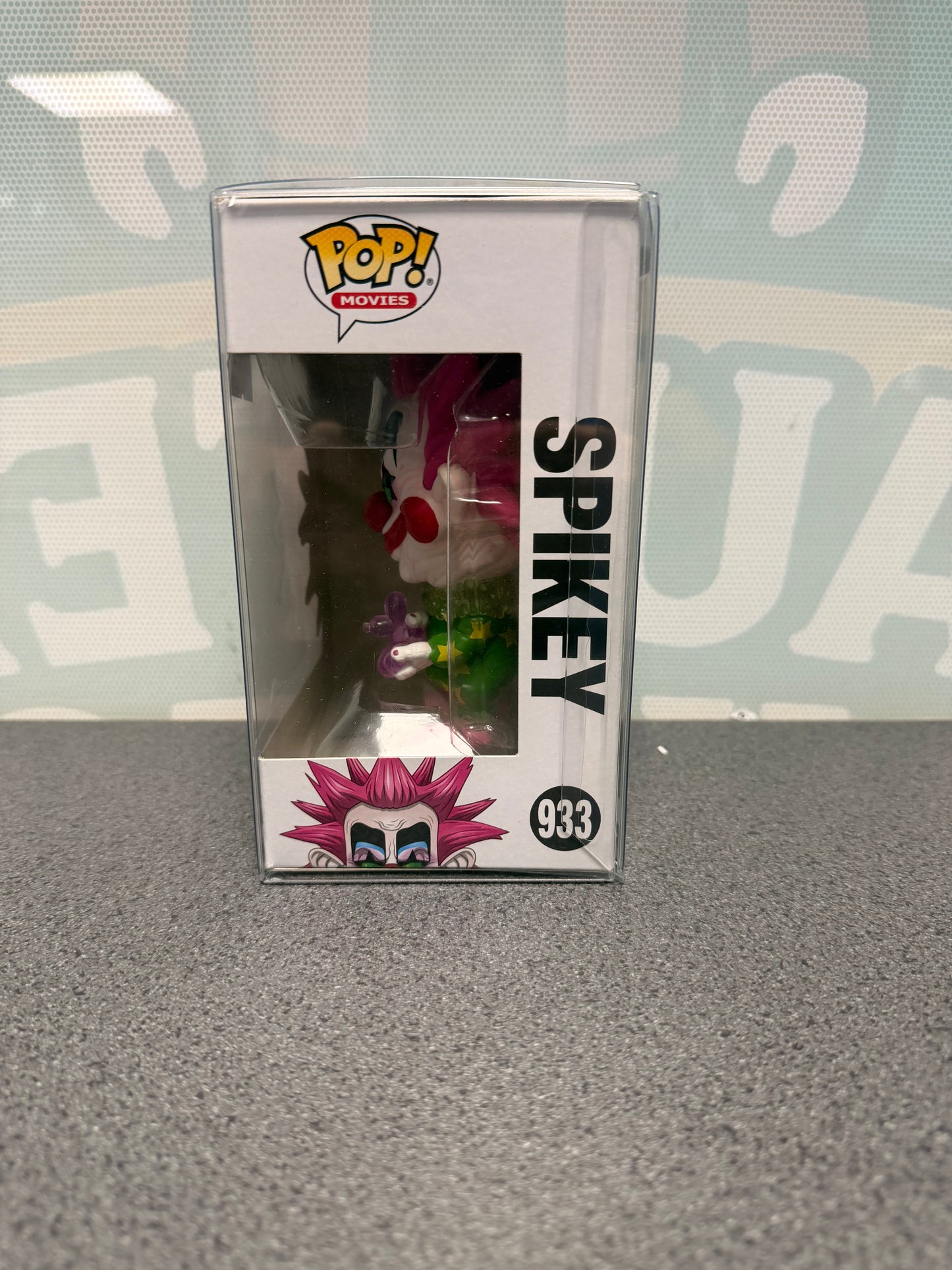 Spikey #933 Funko Pop! from Killer Klowns from Outer Space – window side of box