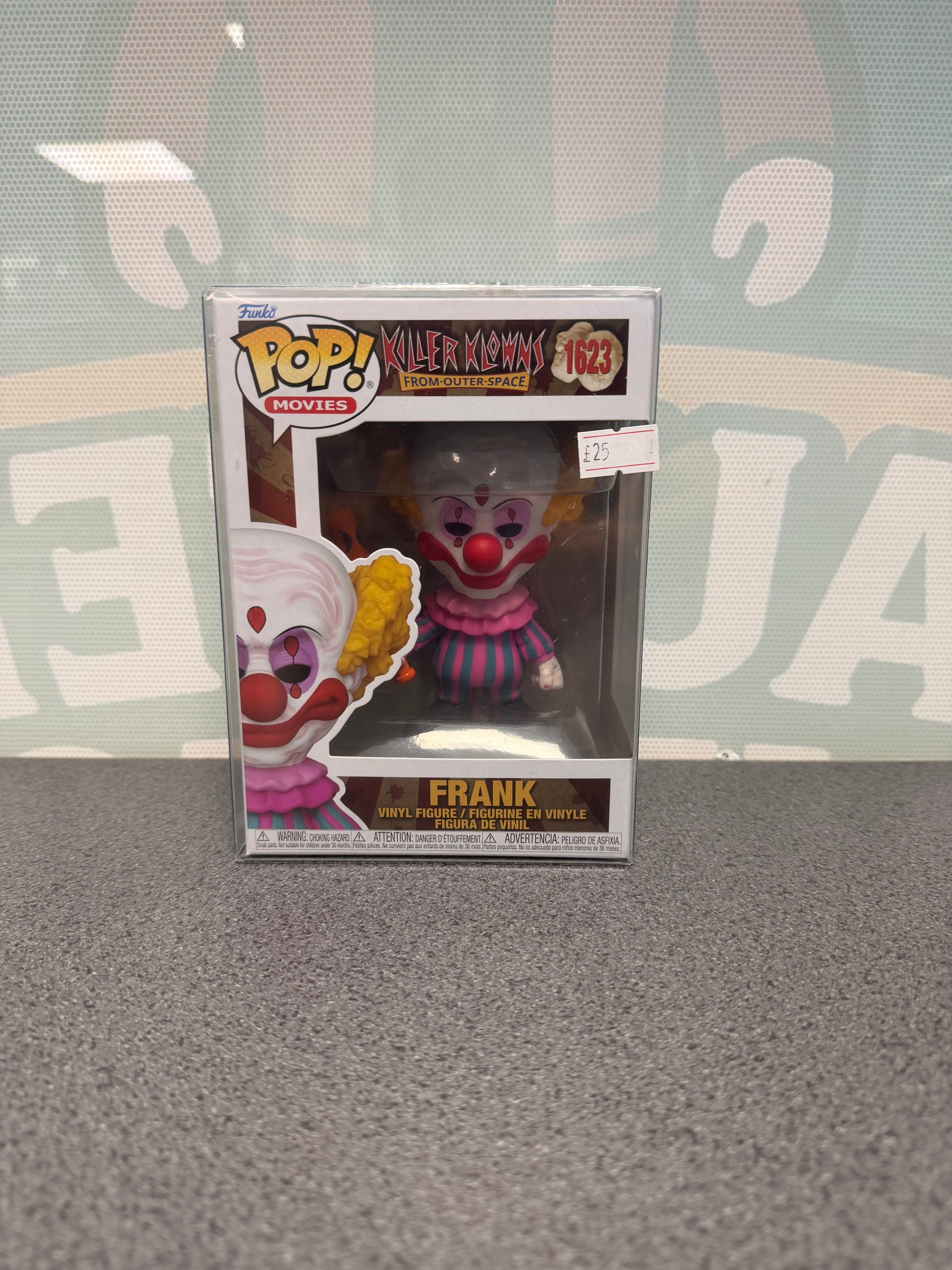 Frank #1623 Funko Pop! from Killer Klowns from Outer Space – front of box and figure