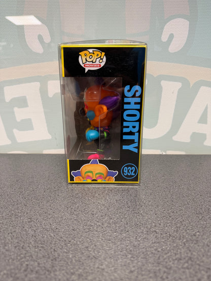 Shorty #932 Blacklight GameStop Exclusive Funko Pop! from Killer Klowns from Outer Space – window side of box