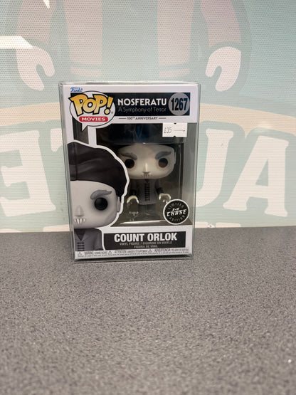 Count Orlok #1267 Black & White Chase Funko Pop! from Nosferatu – front of box and figure