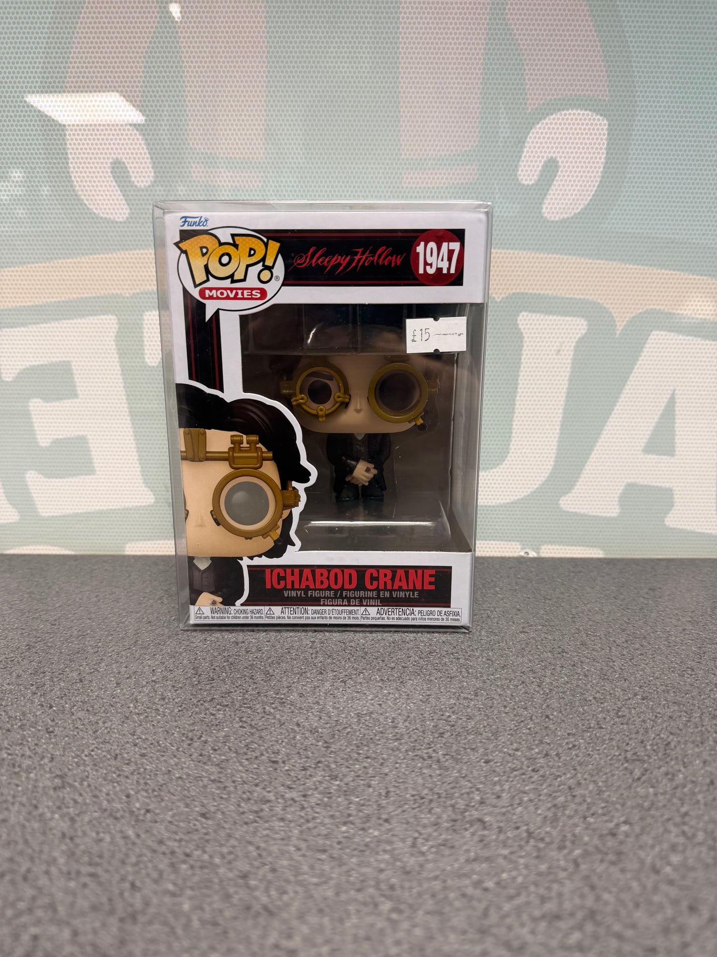 Ichabod Crane Funko Pop! #1947 from Sleepy Hollow – front of box and figure