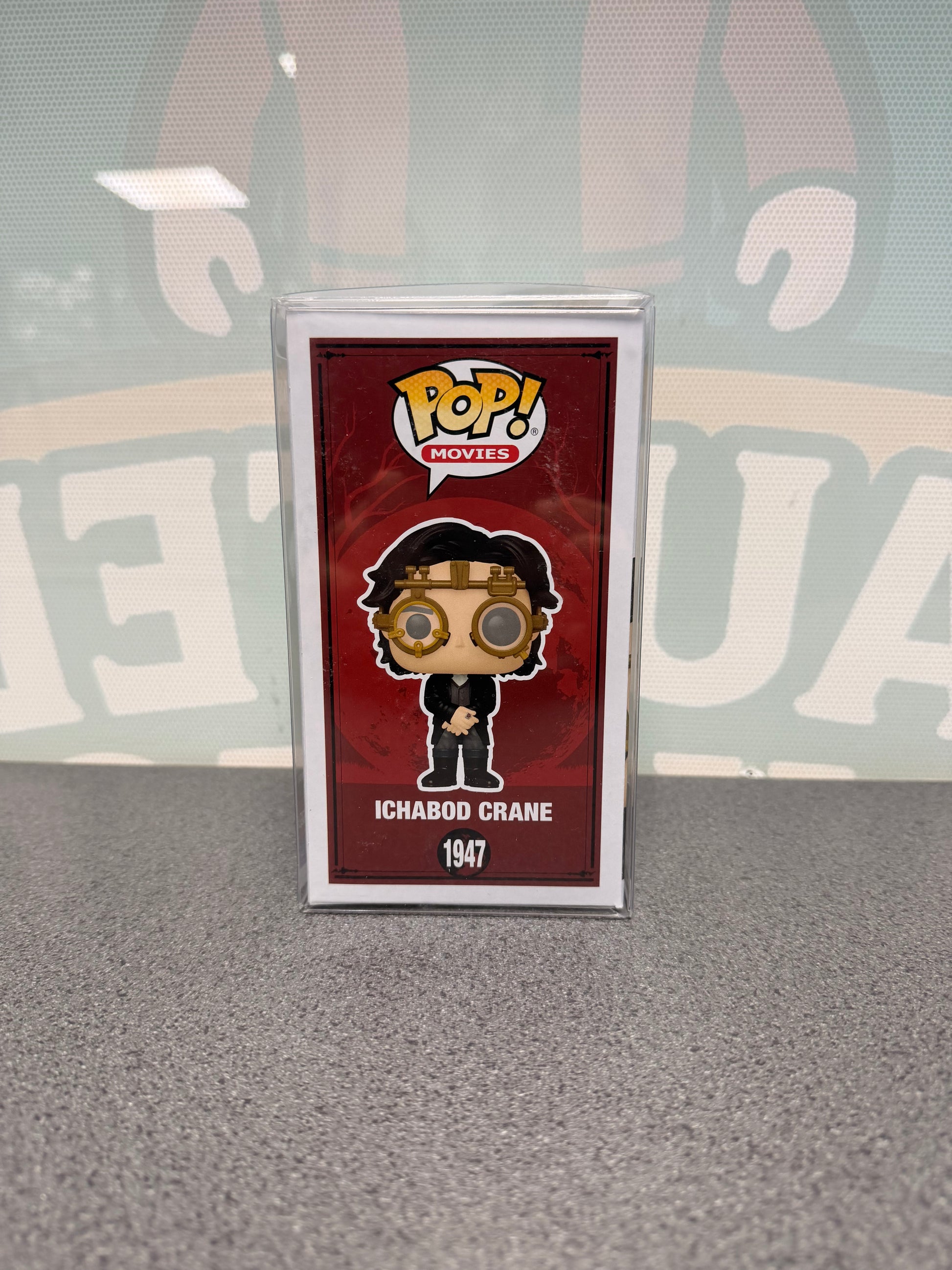Ichabod Crane Funko Pop! #1947 from Sleepy Hollow – illustrated side of box