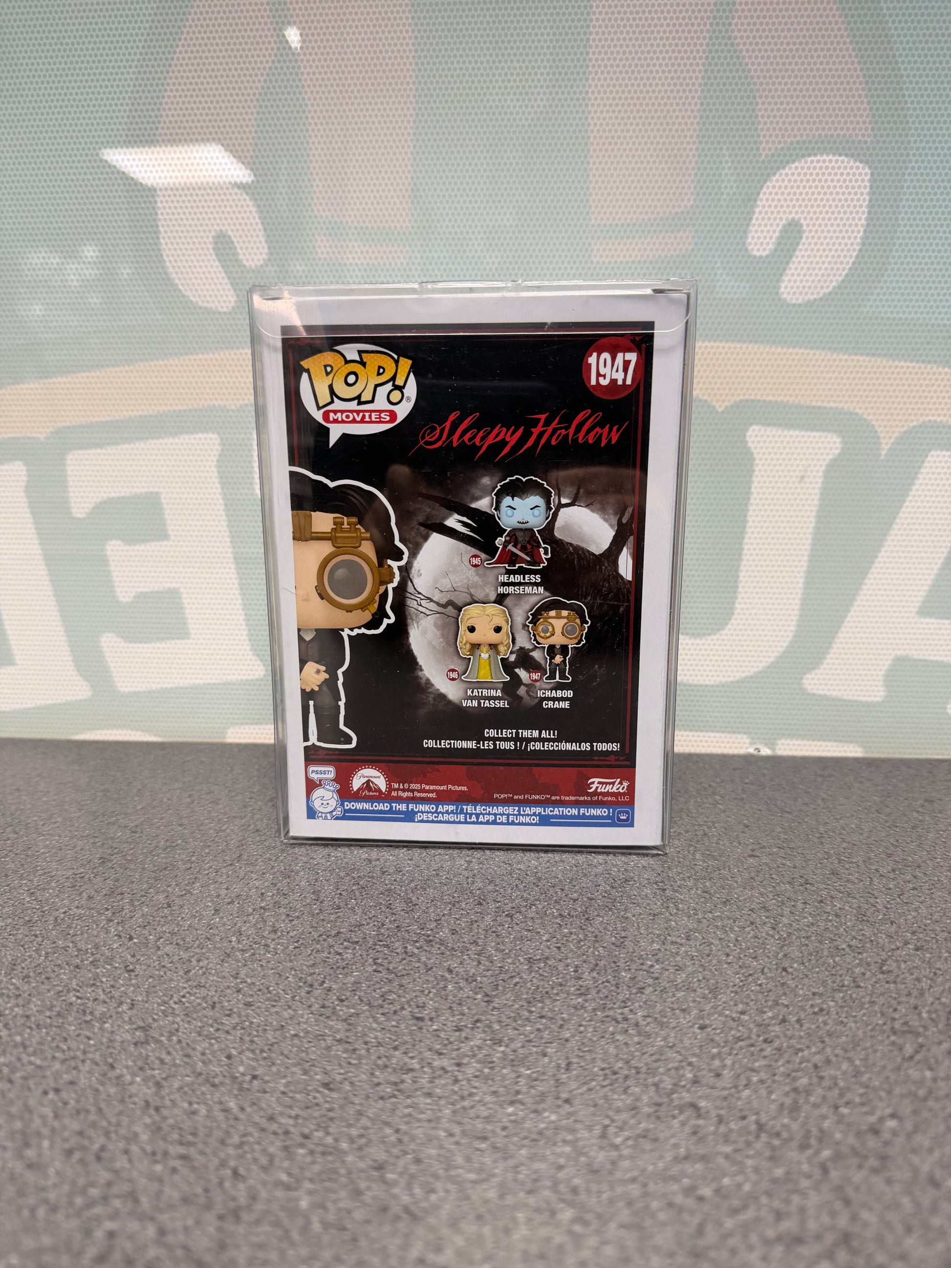 Ichabod Crane Funko Pop! #1947 from Sleepy Hollow – back of box
