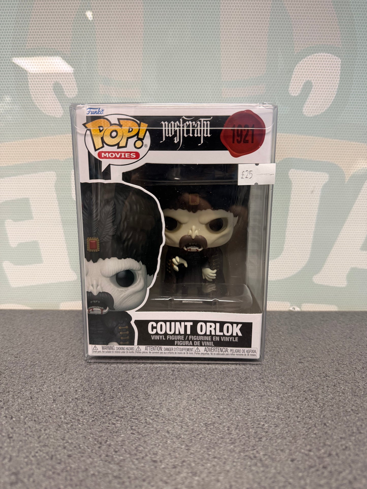 Count Orlok Funko Pop! #1921 from Nosferatu – front of box and figure