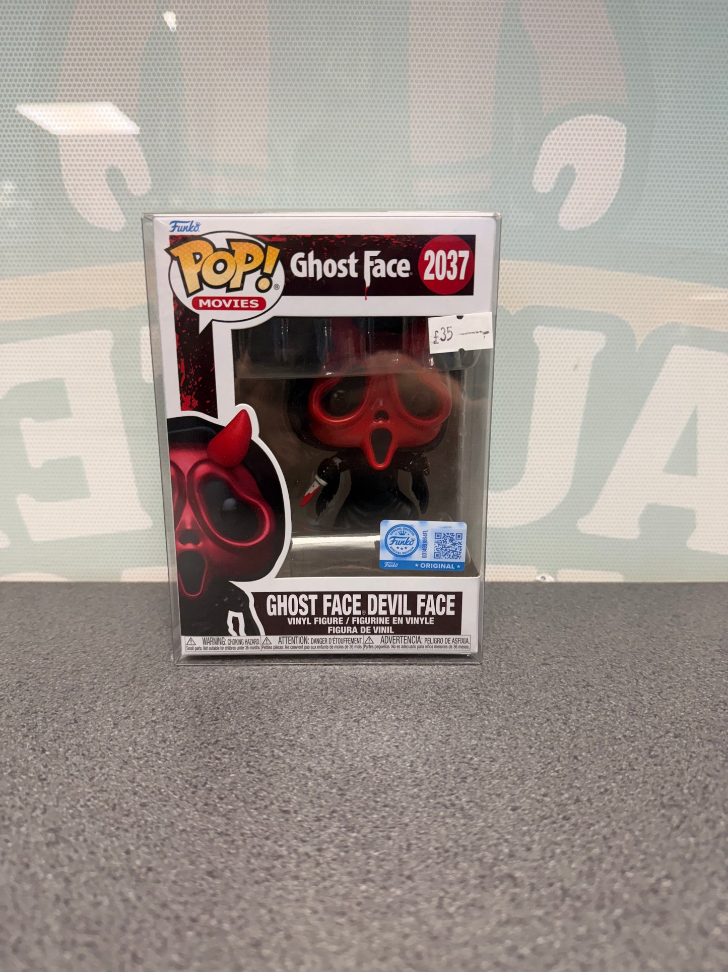 Ghost Face Devil Face Funko Pop! #2037 from Ghost Face – front of box and figure