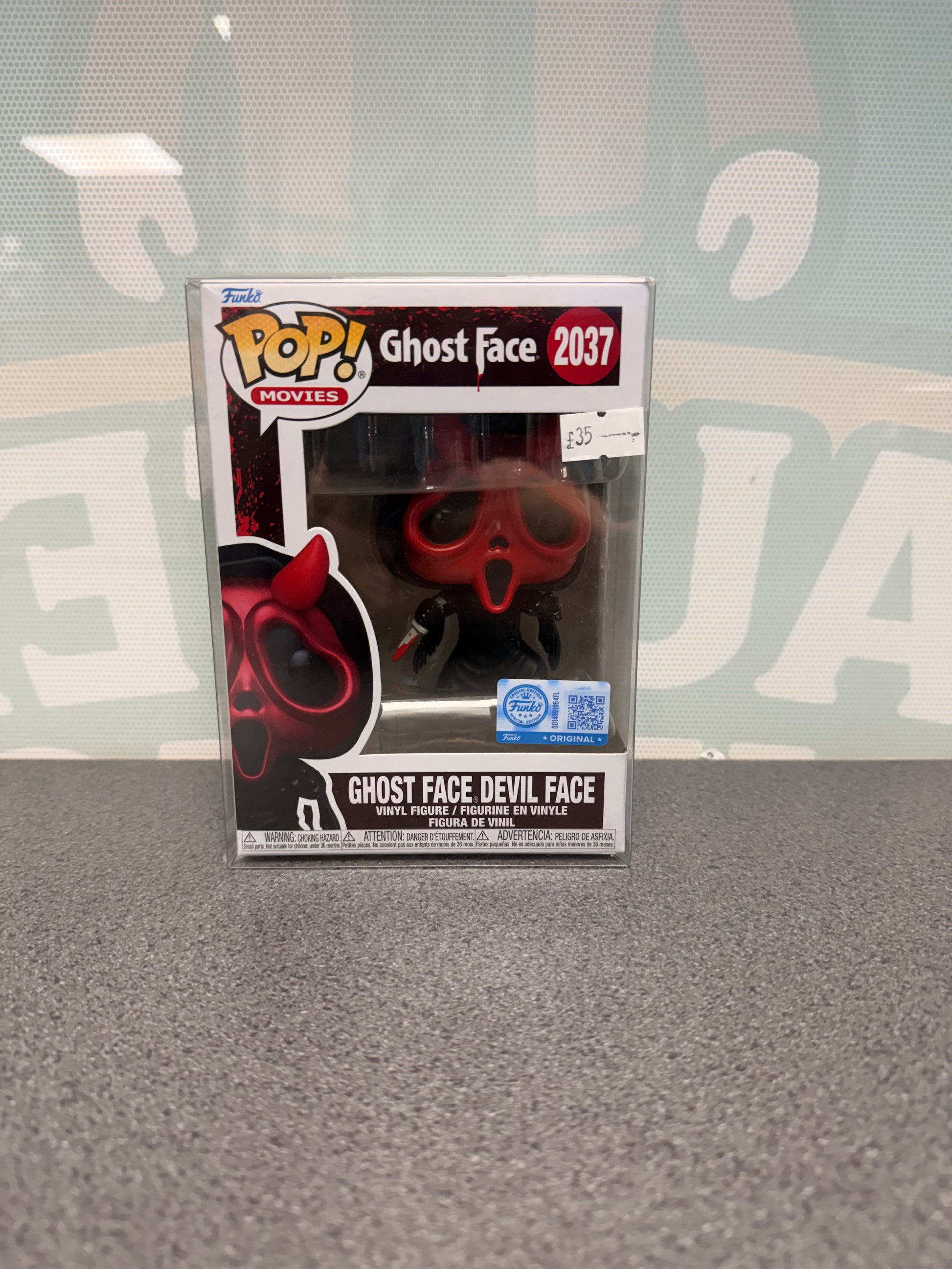 Ghost Face Devil Face Funko Pop! #2037 from Ghost Face – front of box and figure