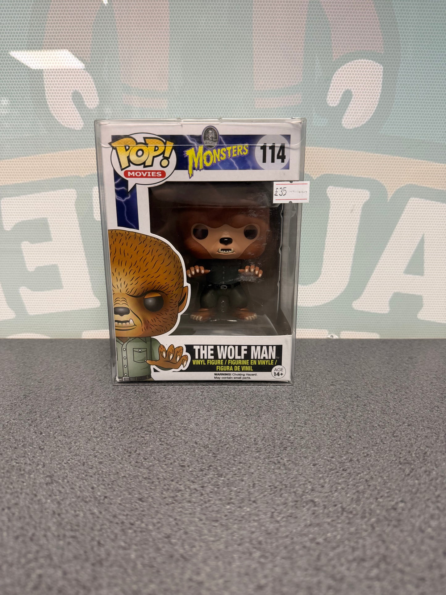 The Wolf Man Funko Pop! #114 from Universal Monsters – front of box and figure