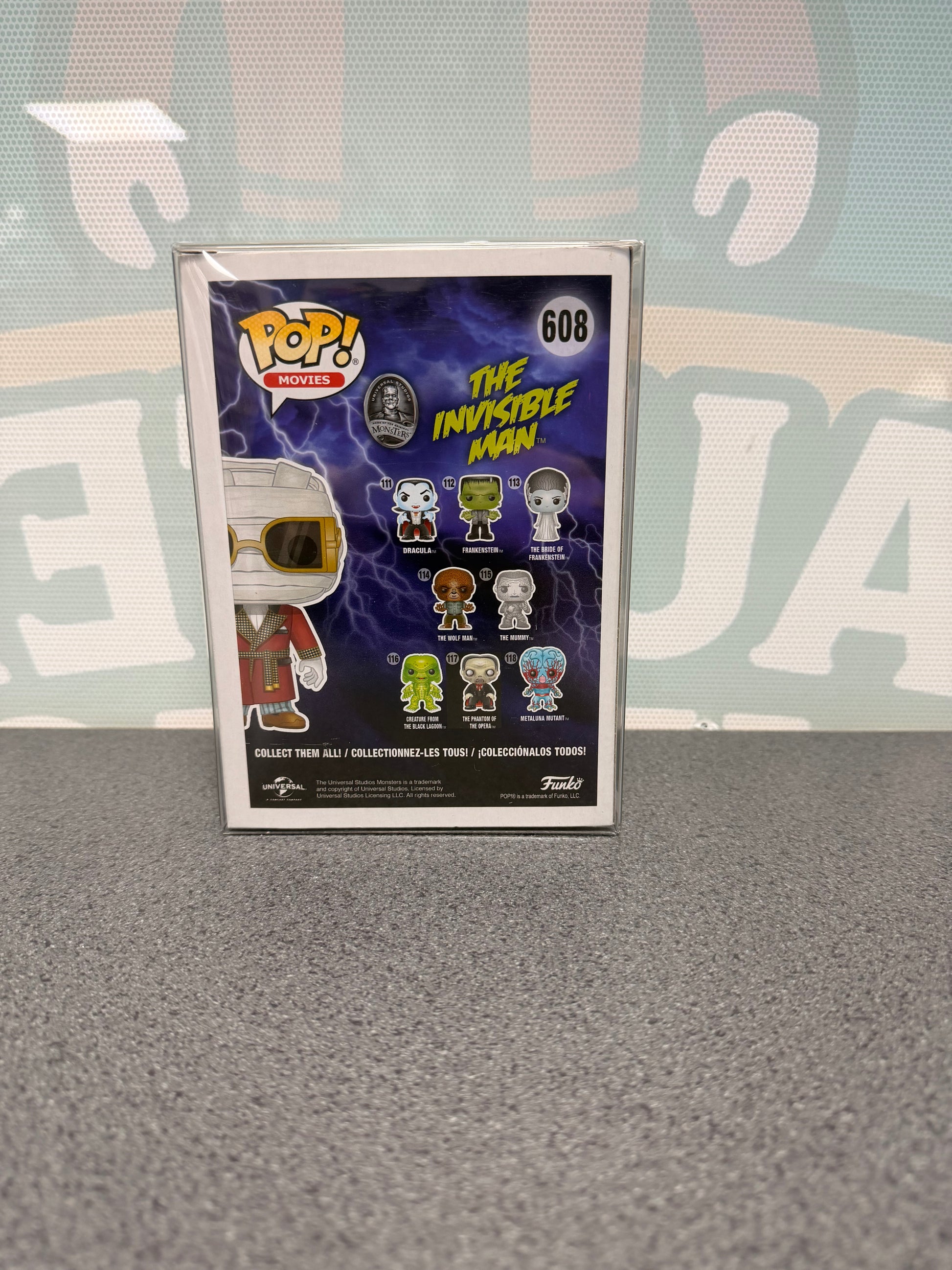 The Invisible Man Walgreens Exclusive Funko Pop! #608 from Universal Monsters – back of box