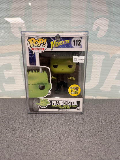 Frankenstein Glow in the Dark Funko Pop! #112 from Universal Monsters – front of box and figure