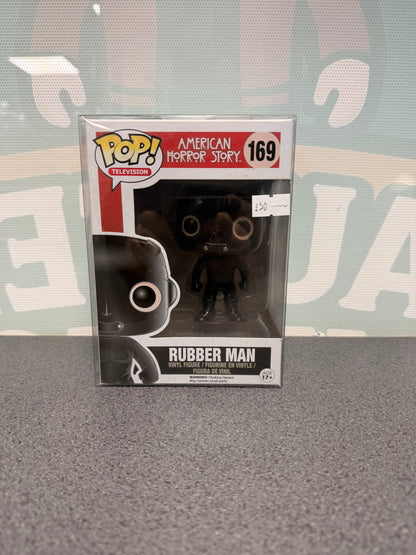 Rubber Man Funko Pop! #169 from American Horror Story – front of box and figure