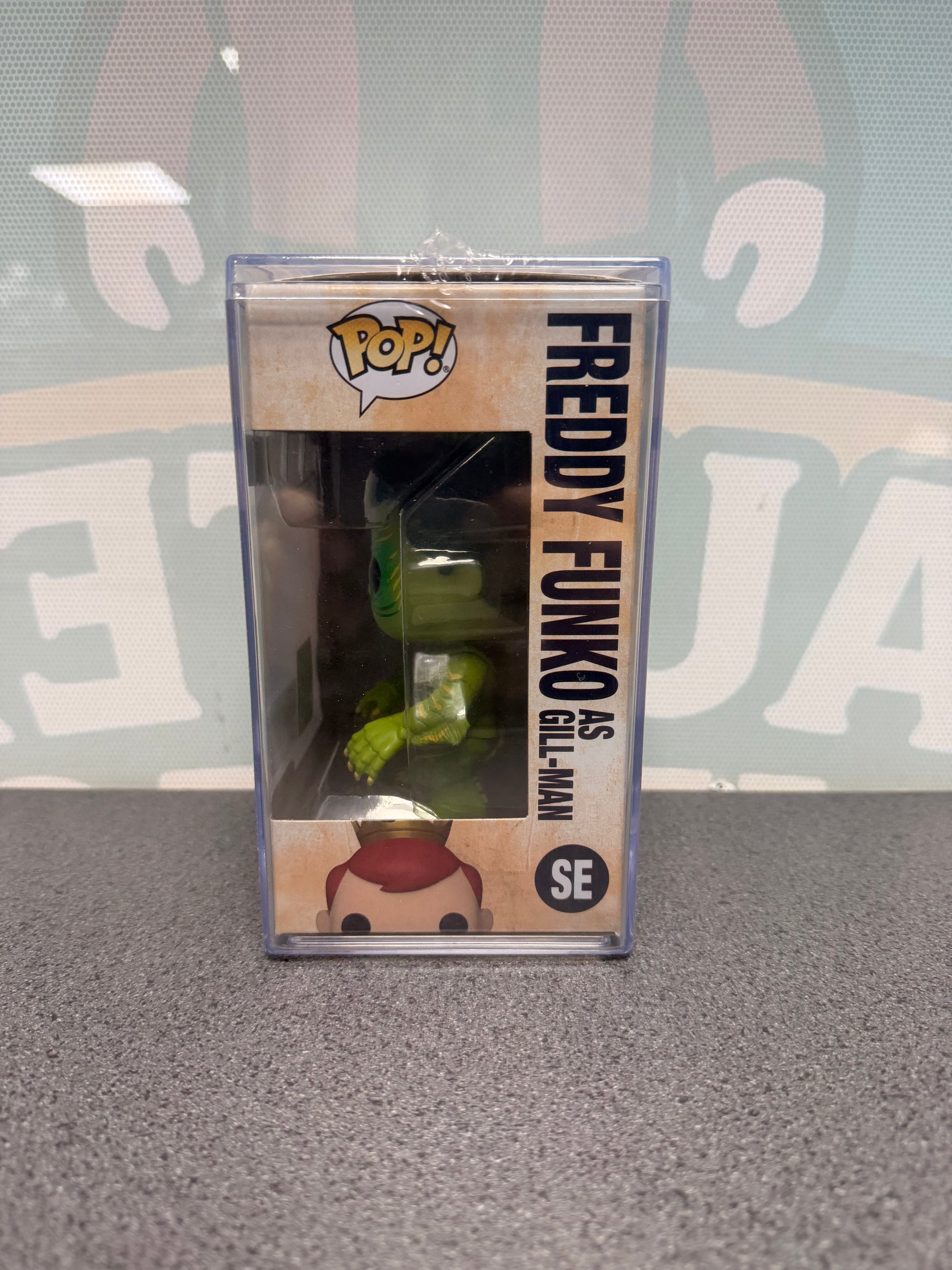 Freddy Funko as Gill-Man SE 1500 piece edition Funko Pop! – window side of box