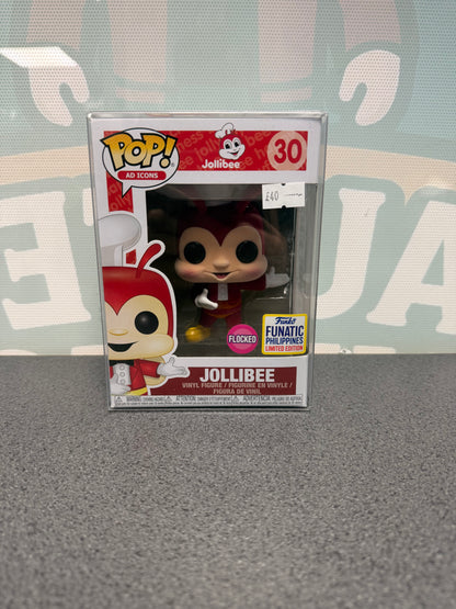 Jollibee Funko Pop! #30 box front, Flocked Funatic Philippines edition