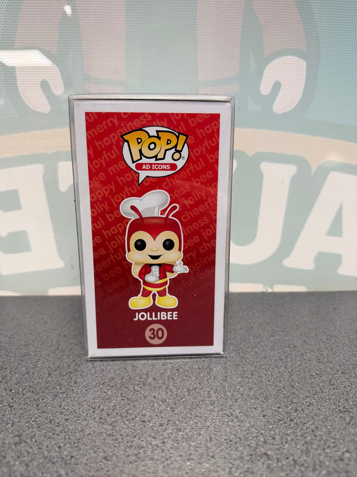 Jollibee Funko Pop! #30 illustrated side of the Ad Icons box