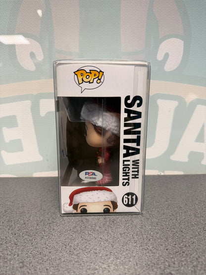 Santa with Lights Funko Pop! #611 window side showing PSA authentication AO36590