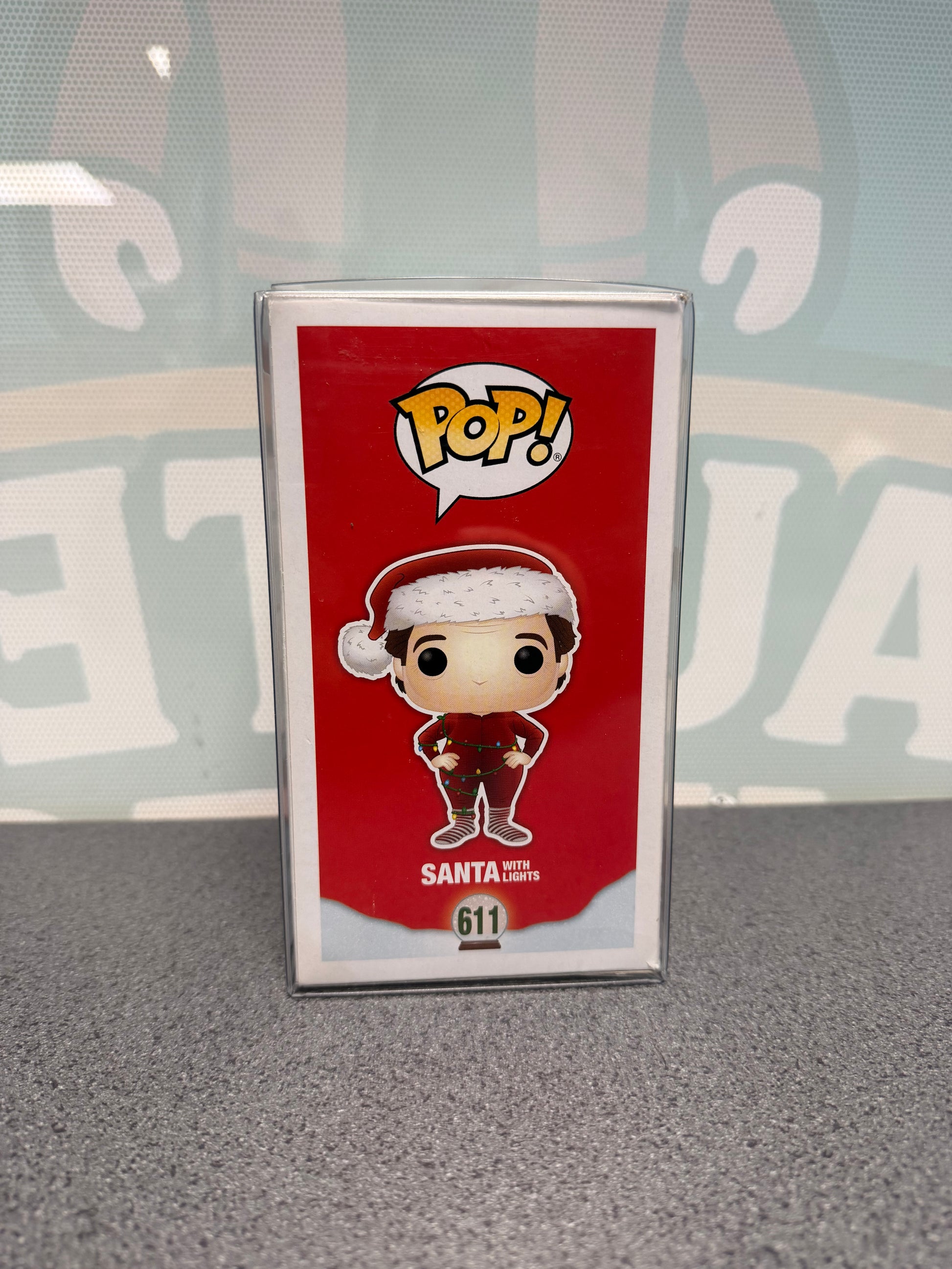 Santa with Lights Funko Pop! #611 illustrated side of the The Santa Clause box