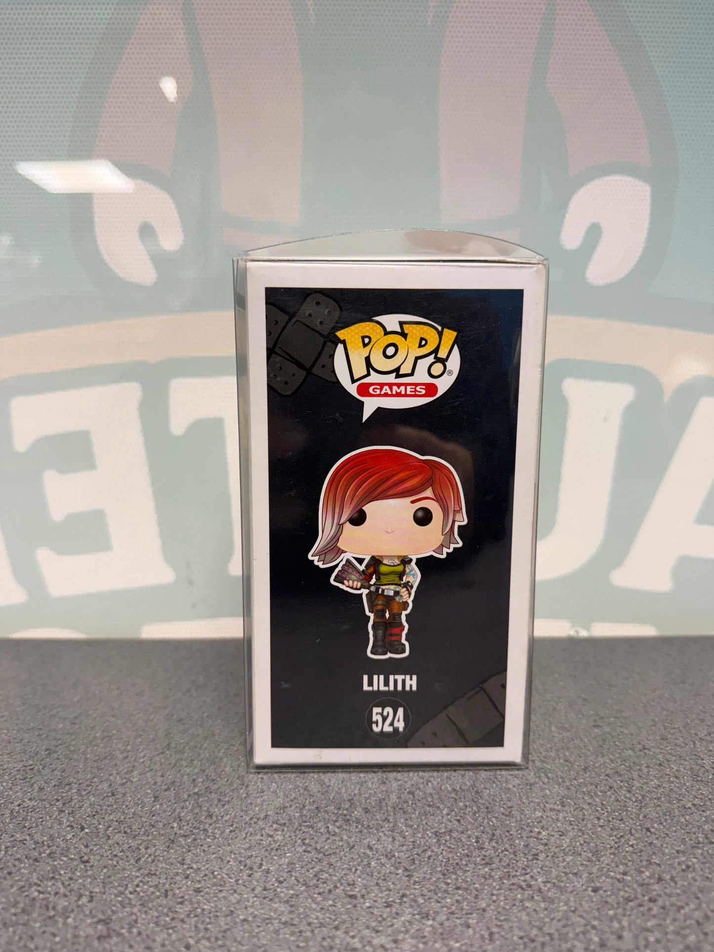 Lilith Funko Pop! #524 illustrated side of the Borderlands 3 box