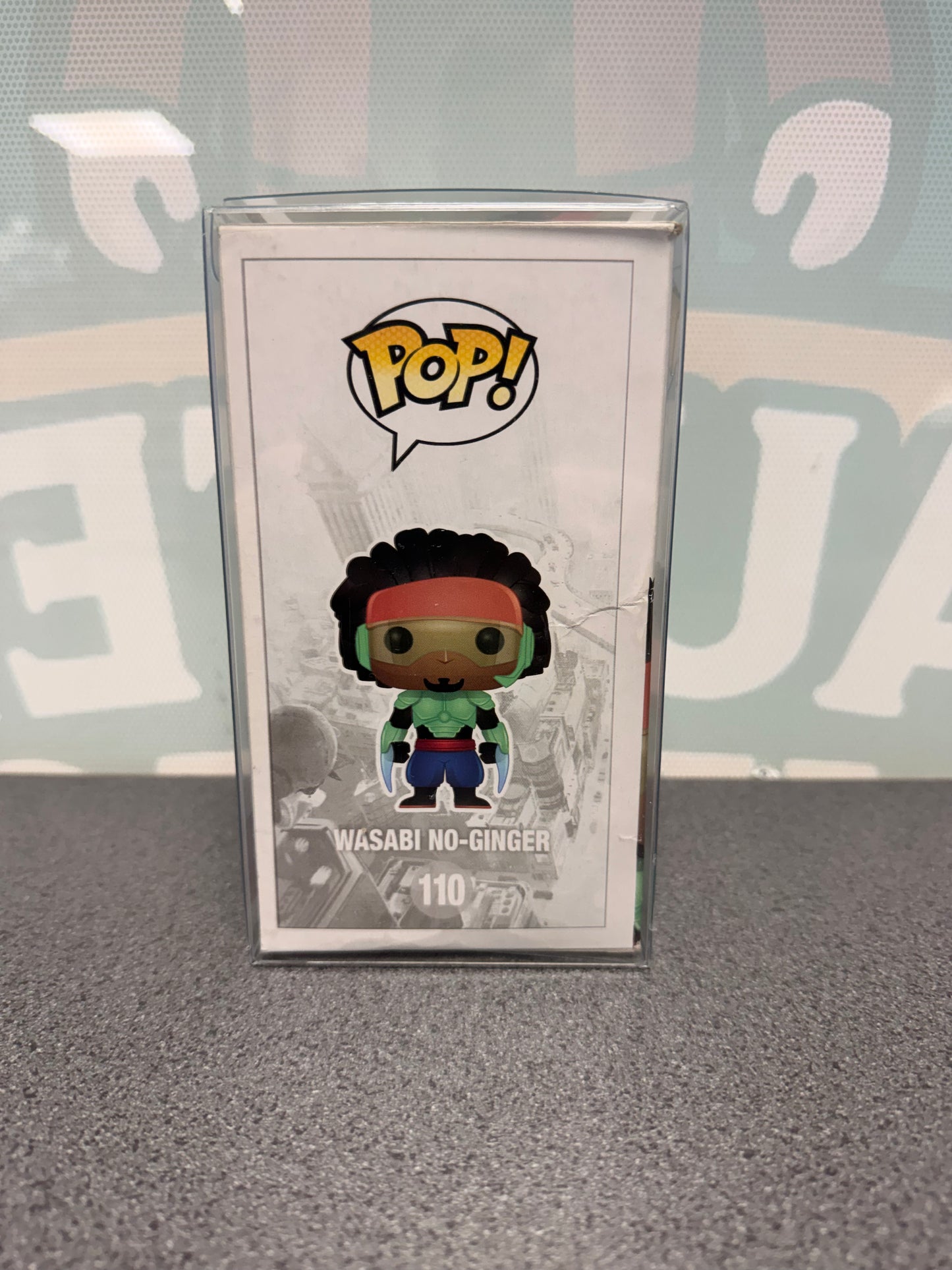 Wasabi No-Ginger Funko Pop! #110 illustrated side of the Big Hero 6 box