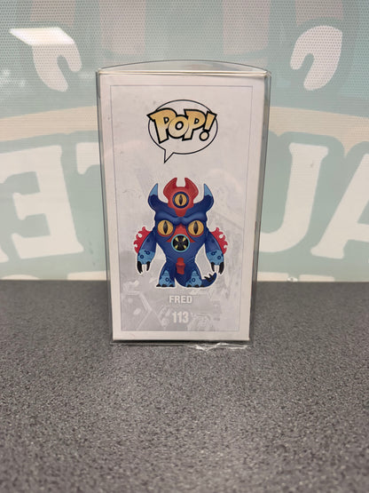 Fred Funko Pop! #113 illustrated side of the Big Hero 6 box