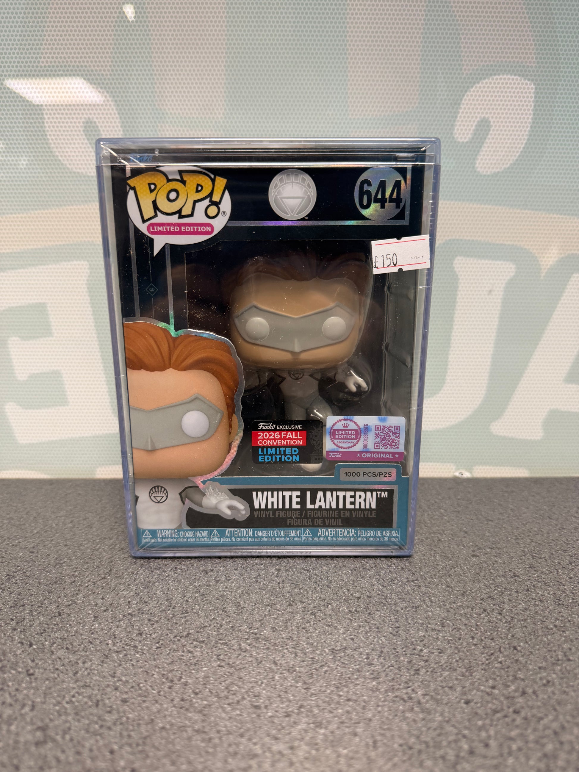 White Lantern Funko Pop! #644 box front, 2026 Fall Convention edition
