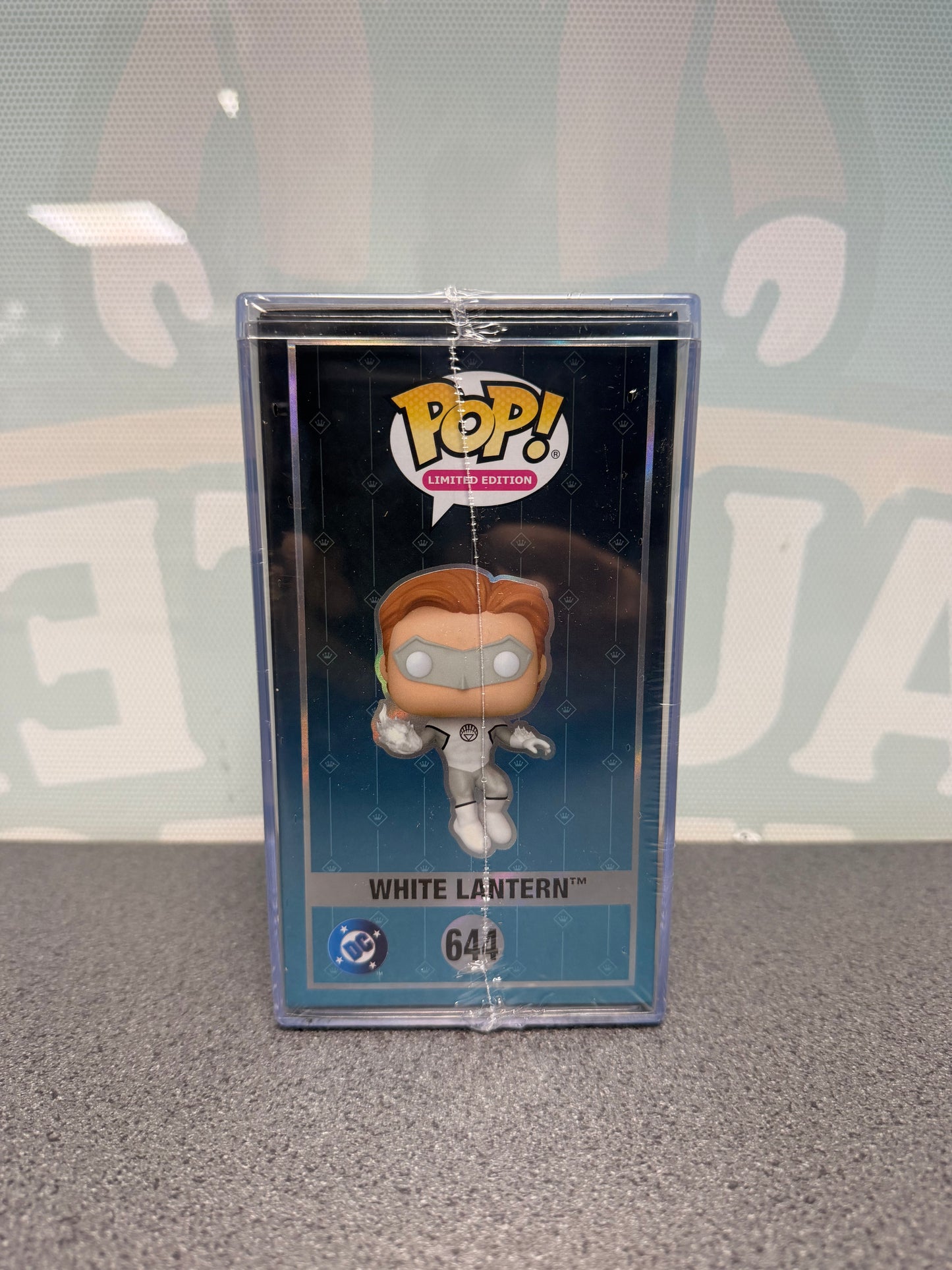 White Lantern Funko Pop! #644 illustrated side of the DC box