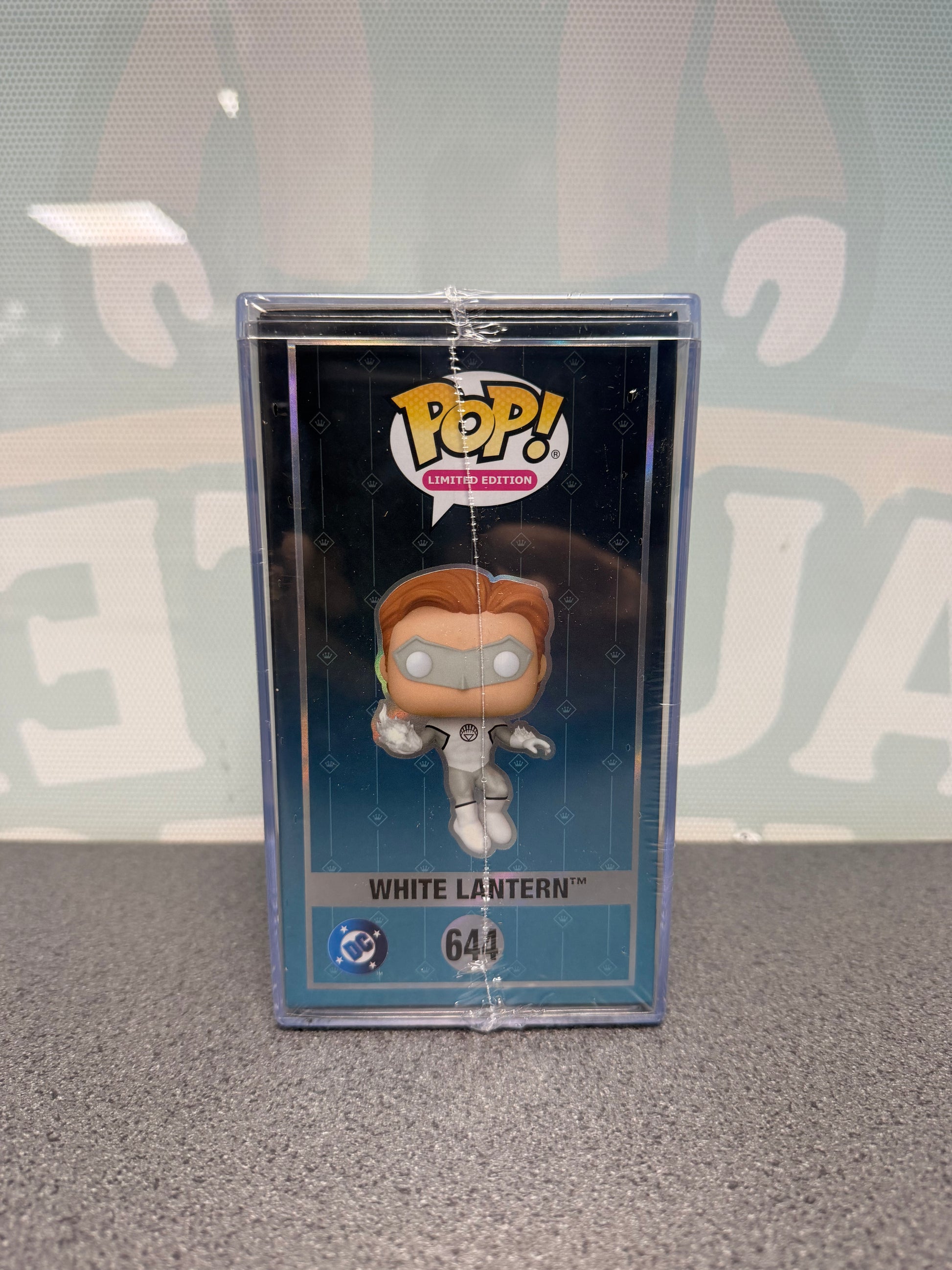 White Lantern Funko Pop! #644 illustrated side of the DC box