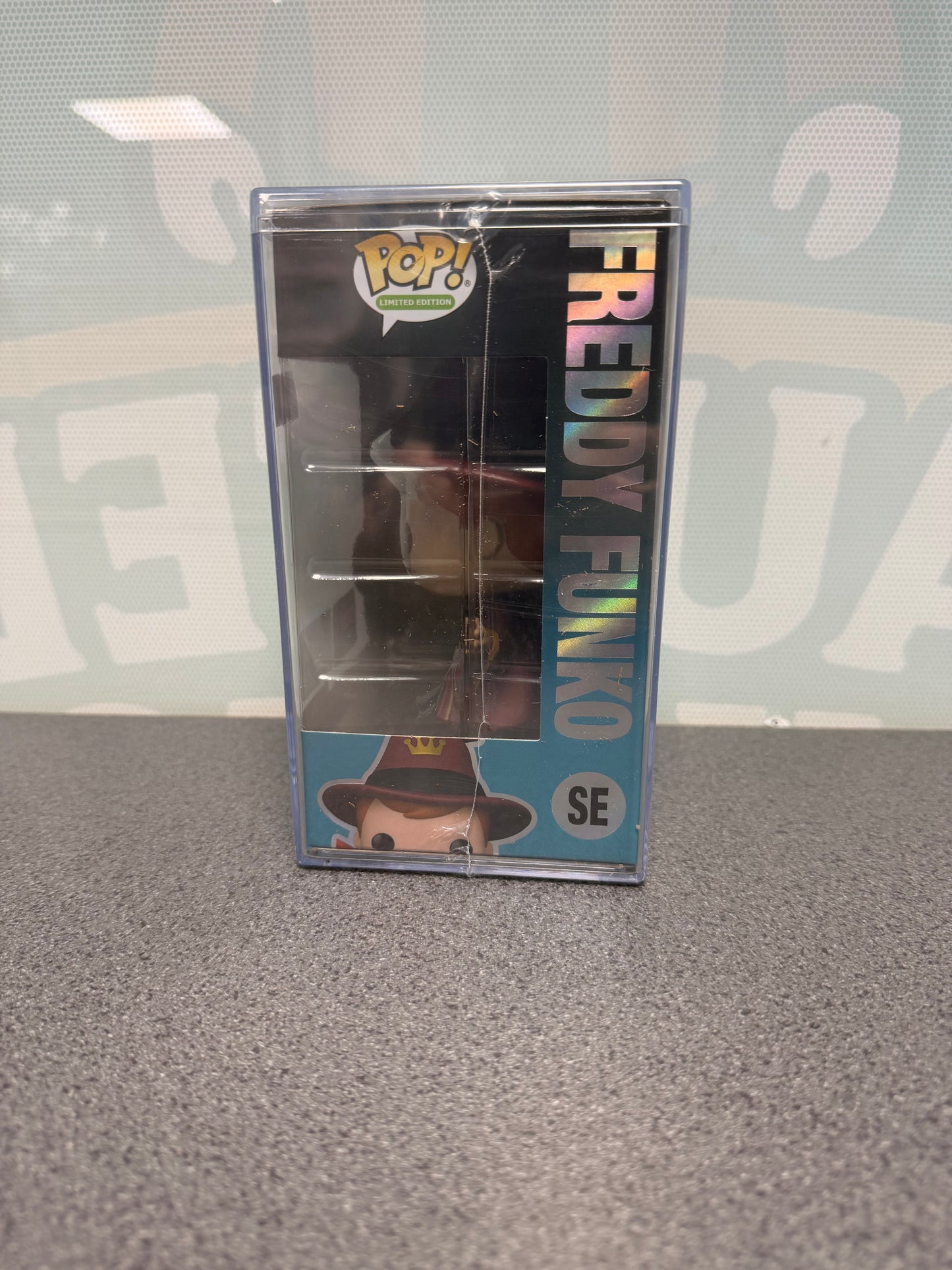 Window side of Freddy Funko Pop! SE 5000-piece Fall Convention edition packaging