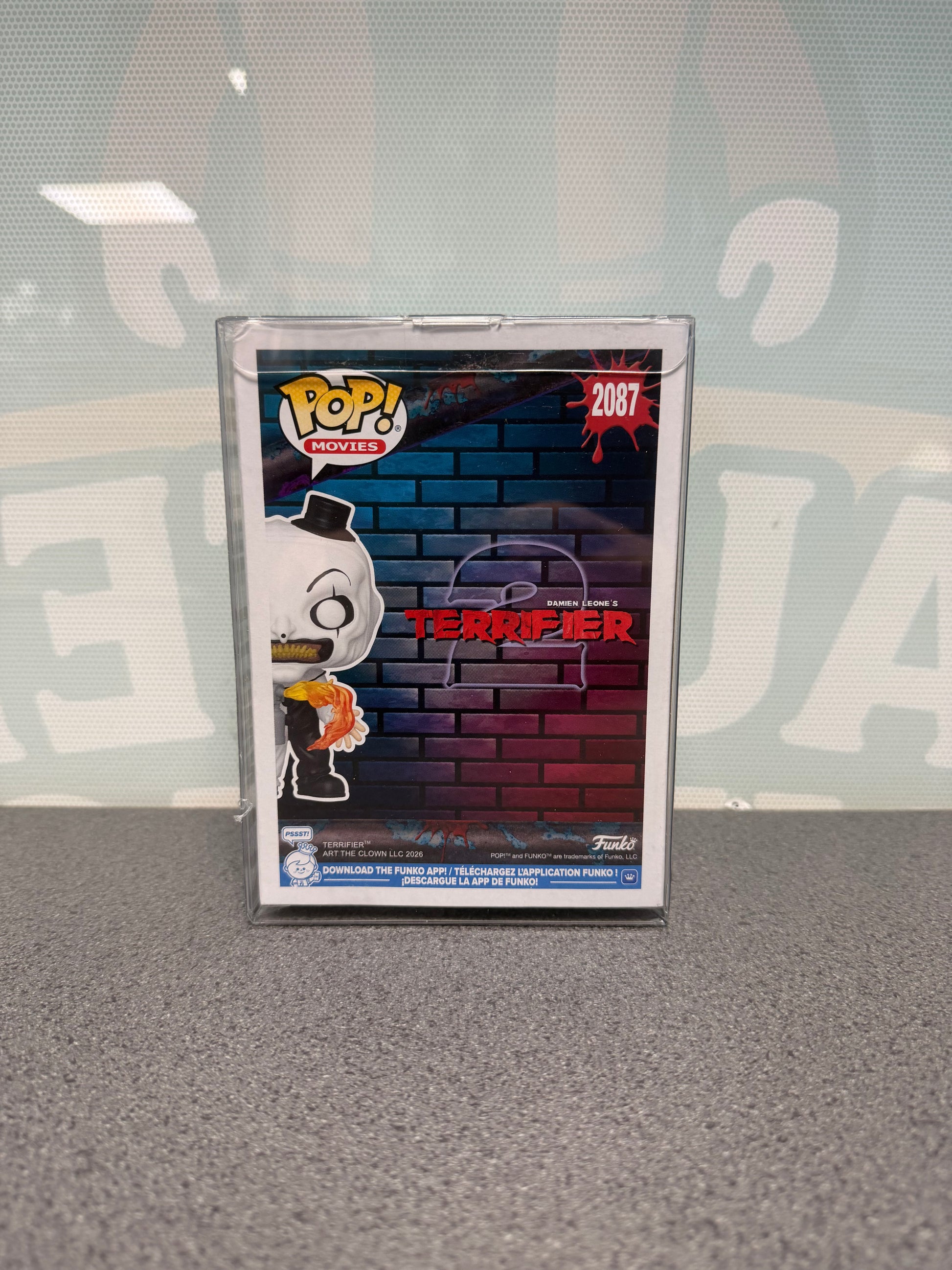 Rear of Art the Clown Terrifier 2 Funko Pop! #2087 packaging