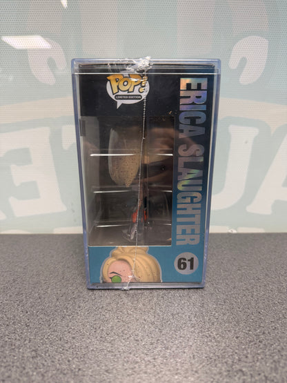 Window side of Erica Slaughter Funko Pop! #61 3500-piece edition packaging