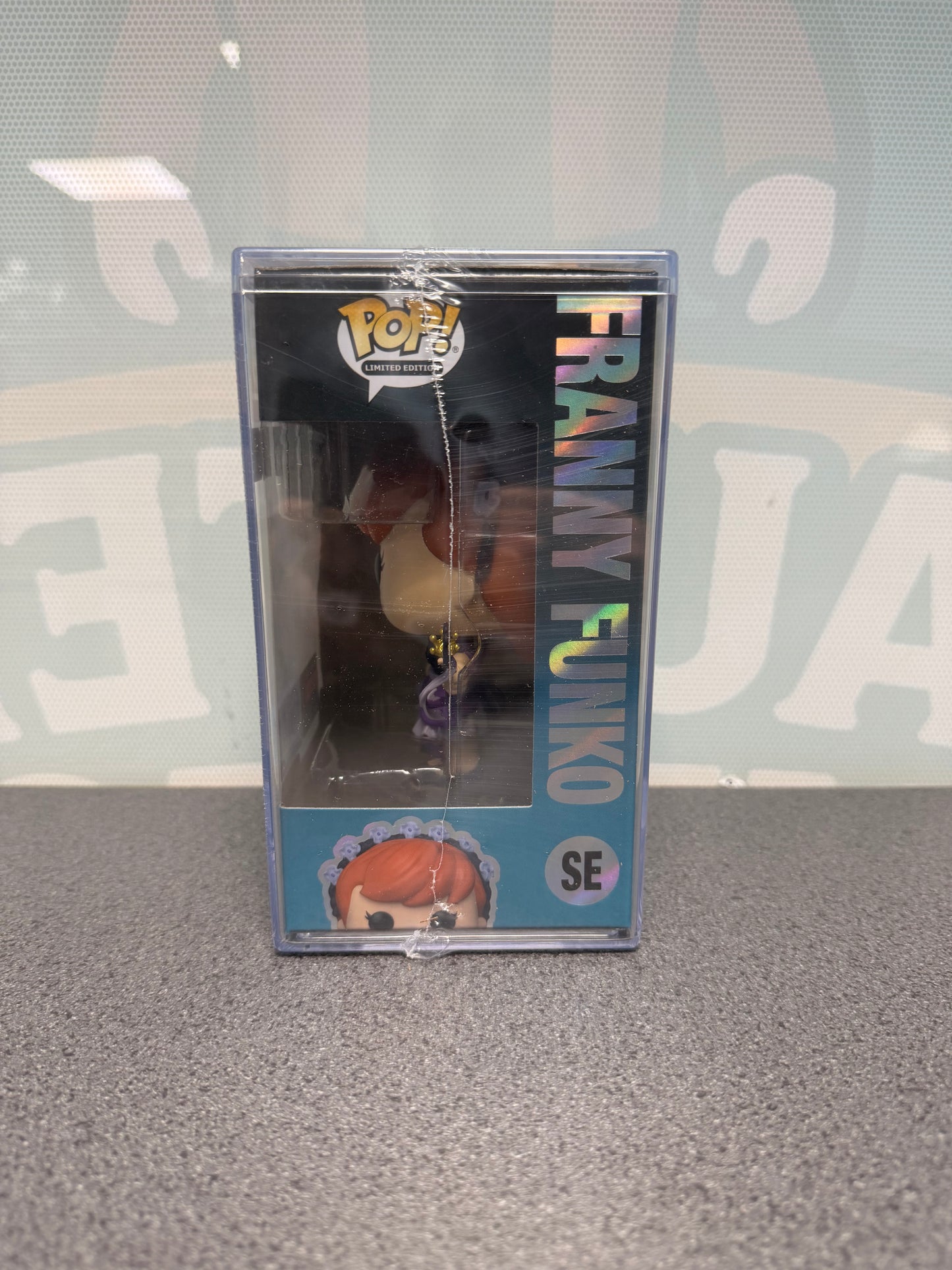 Window side of Franny Funko Pop! SE 3500-piece Fall Convention edition packaging