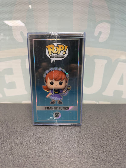 Illustrated side panel of Franny Funko Pop! SE 3500-piece Fall Convention edition packaging