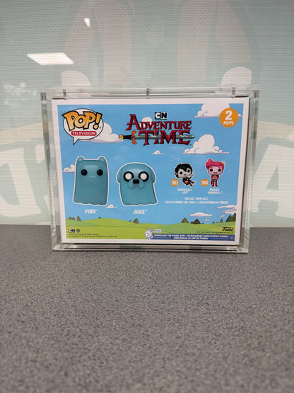 Rear of Finn and Jake Glow Adventure Time Funko Pop! 2-pack packaging