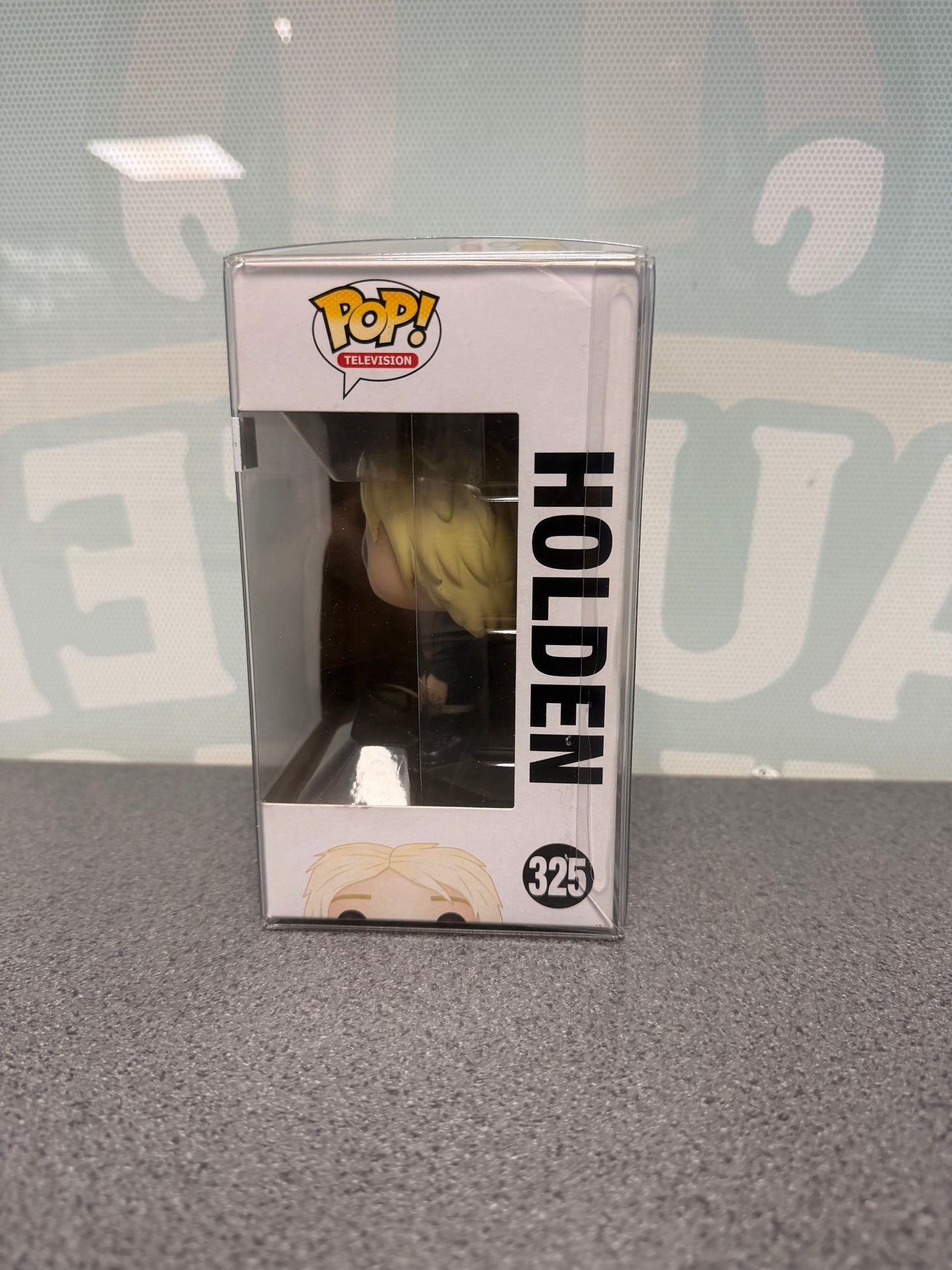 Holden Funko Pop! #325 from American Horror Story: Hotel – window side of box