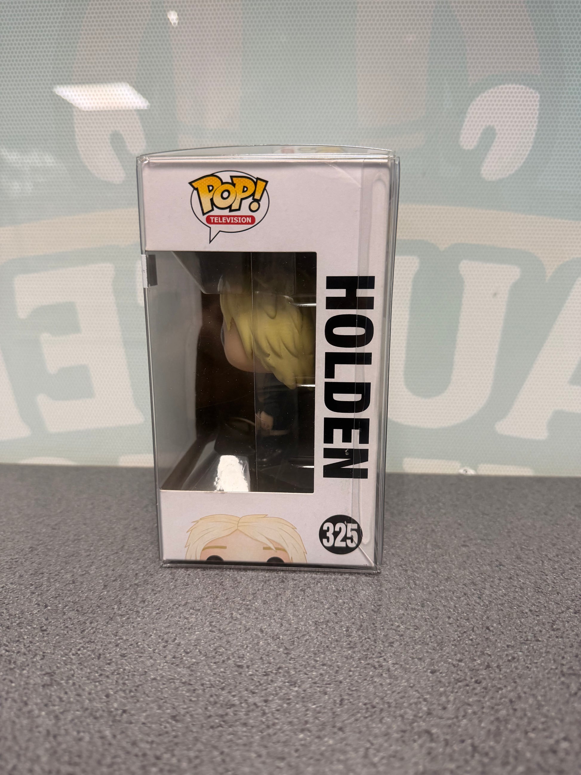 Holden Funko Pop! #325 from American Horror Story: Hotel – window side of box